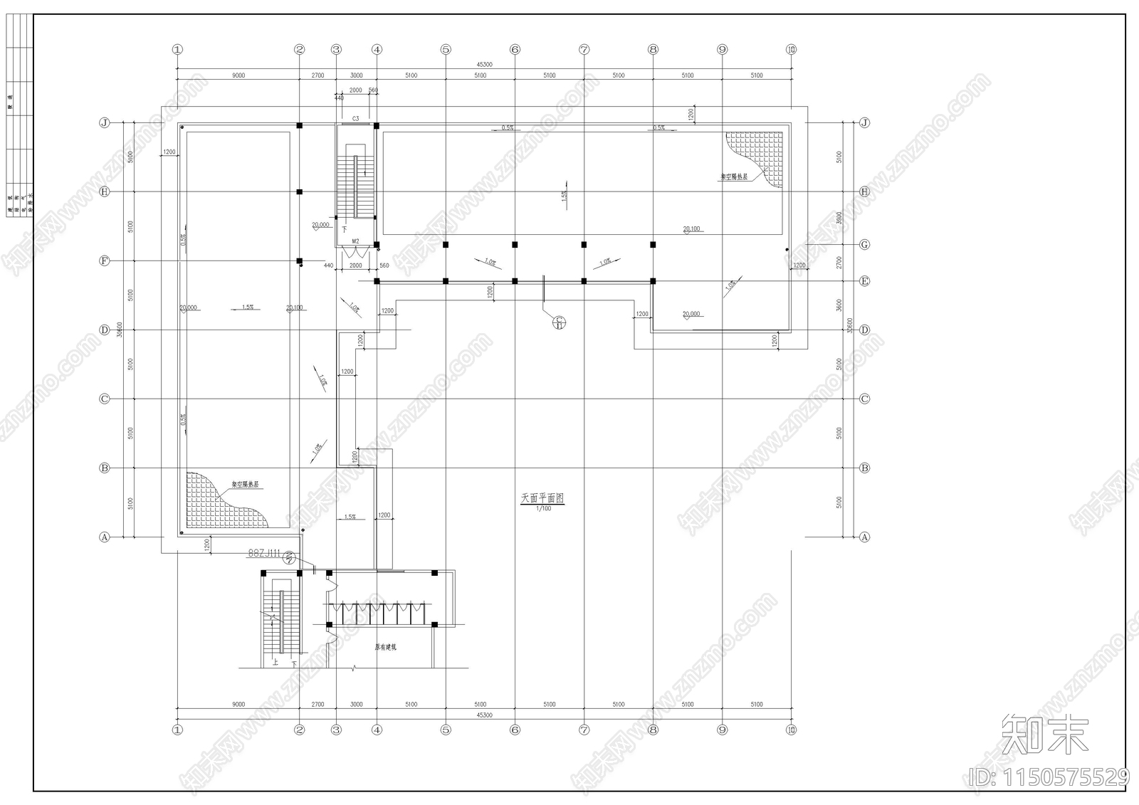 教学楼建筑cad施工图下载【ID:1150575529】