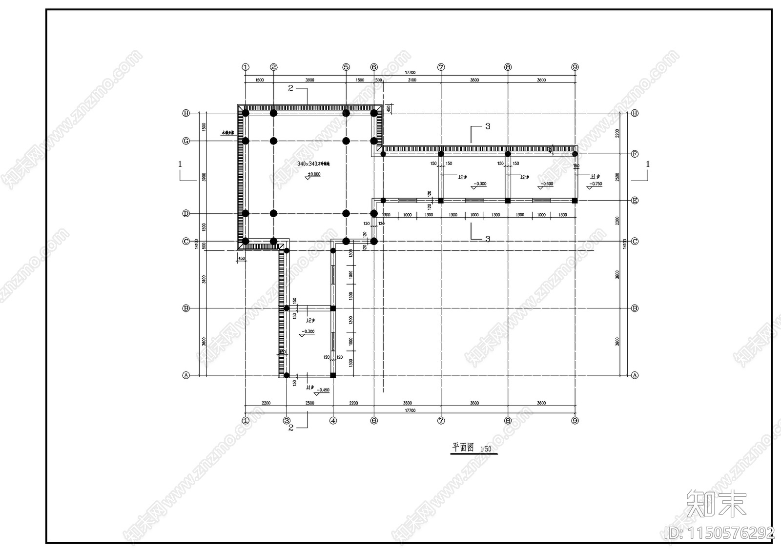 六角亭景观cad施工图下载【ID:1150576292】
