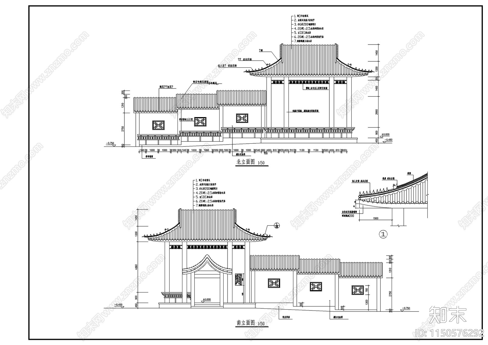 六角亭景观cad施工图下载【ID:1150576292】