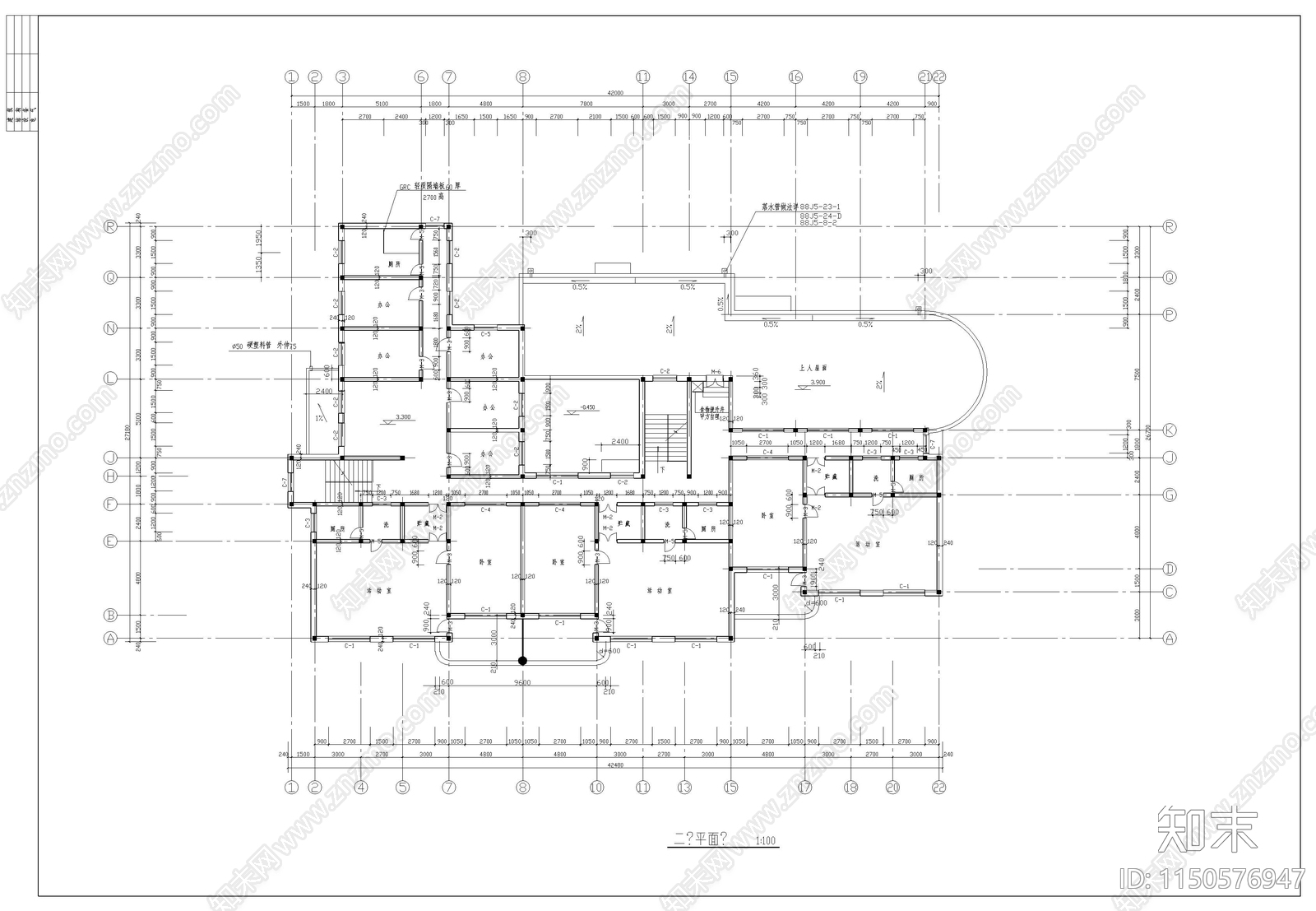 六班幼儿园建筑cad施工图下载【ID:1150576947】