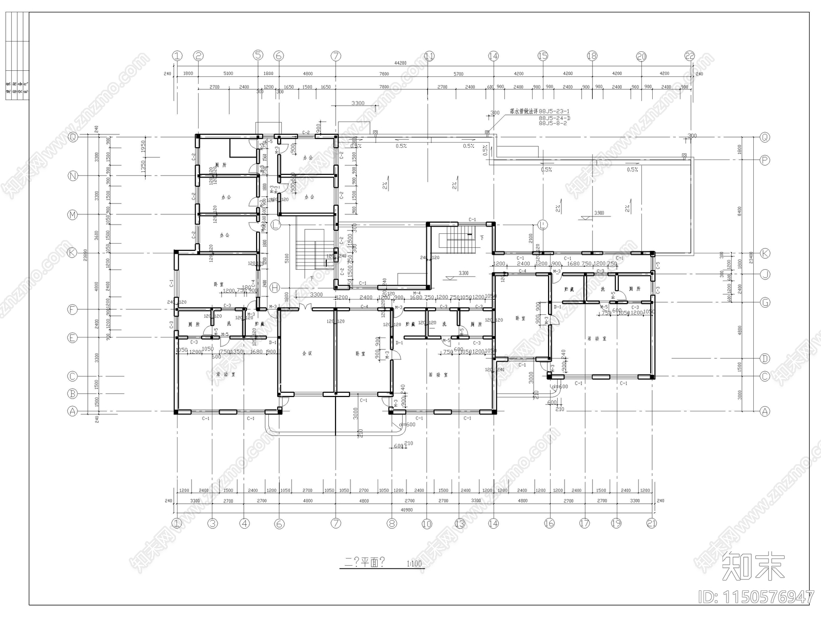 六班幼儿园建筑cad施工图下载【ID:1150576947】