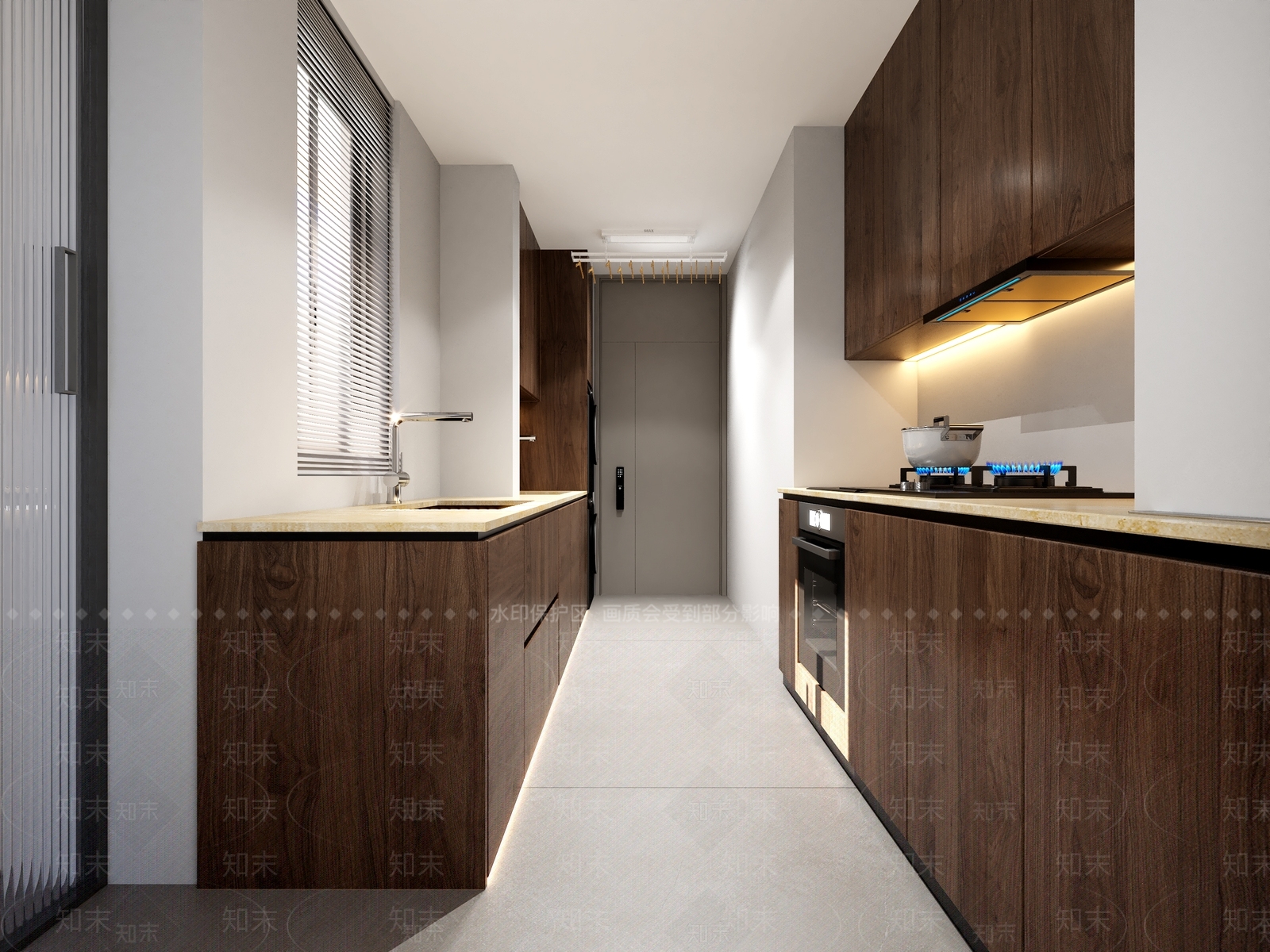 现代公寓厨房3D模型下载【ID:1150578532】