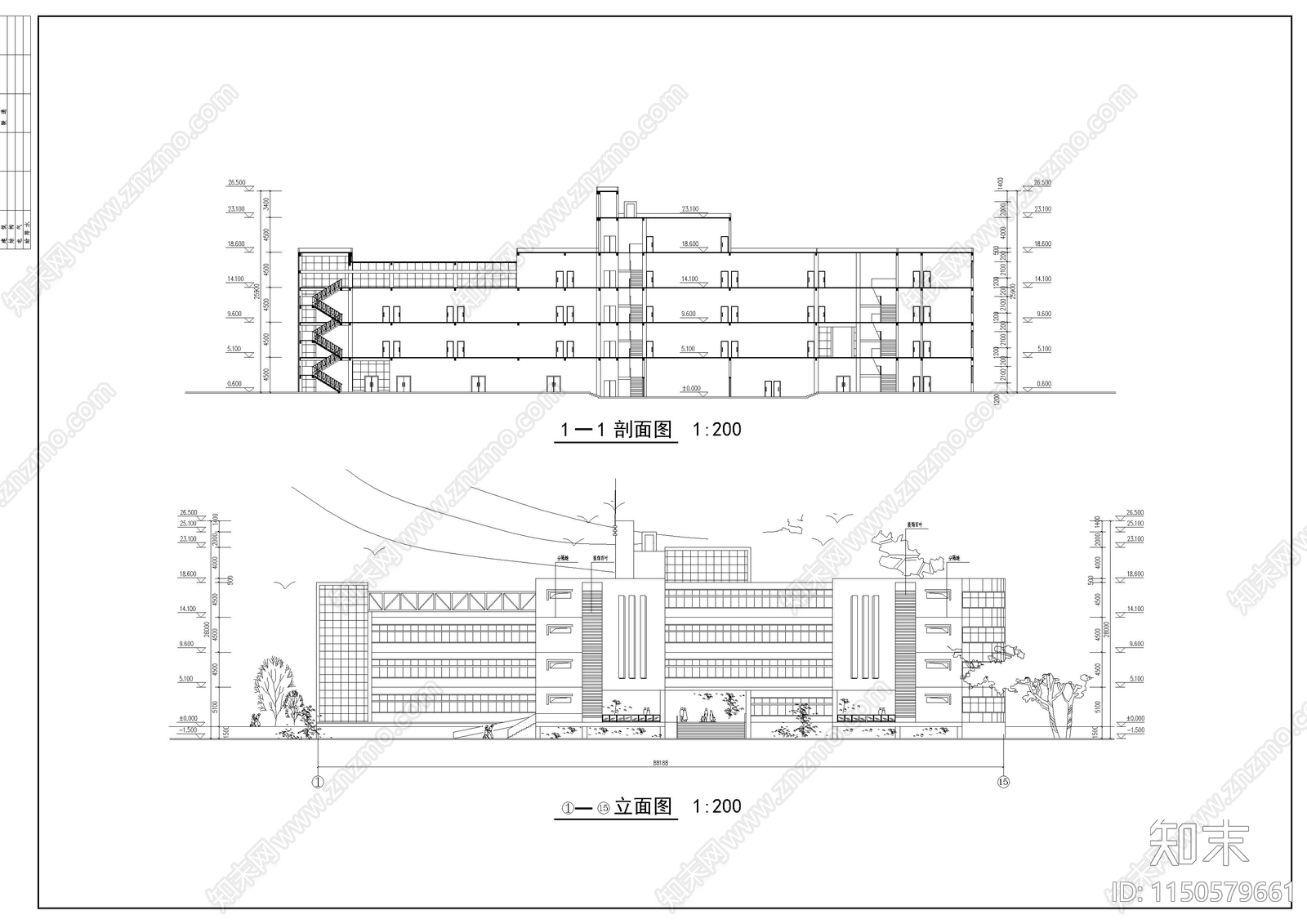 某高校艺术中心设计建筑cad施工图下载【ID:1150579661】