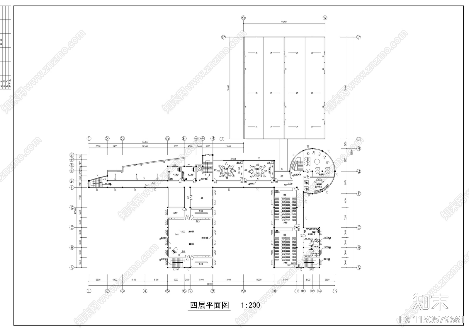 某高校艺术中心设计建筑cad施工图下载【ID:1150579661】