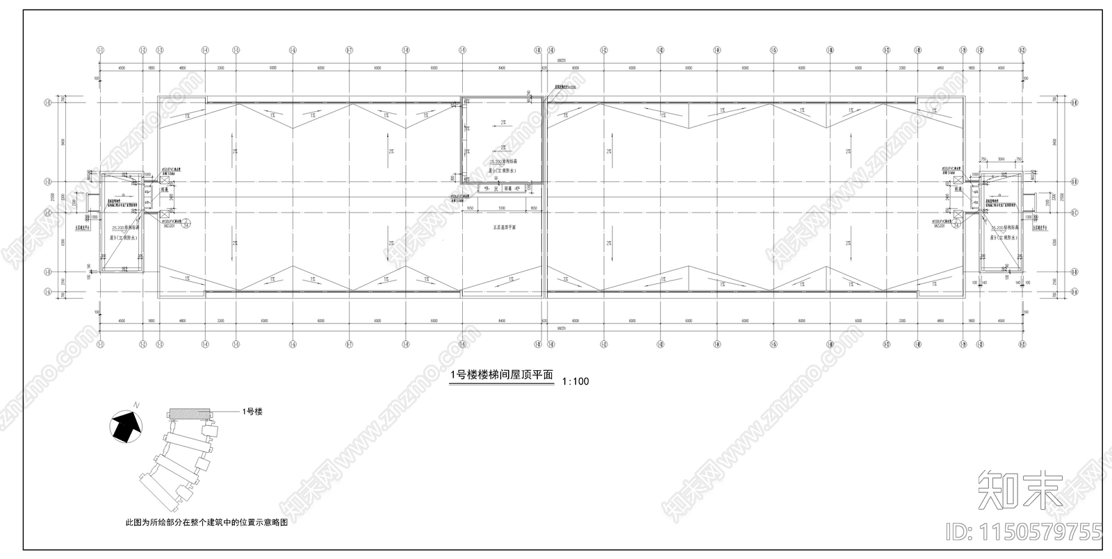 某技术学院教学楼建筑cad施工图下载【ID:1150579755】