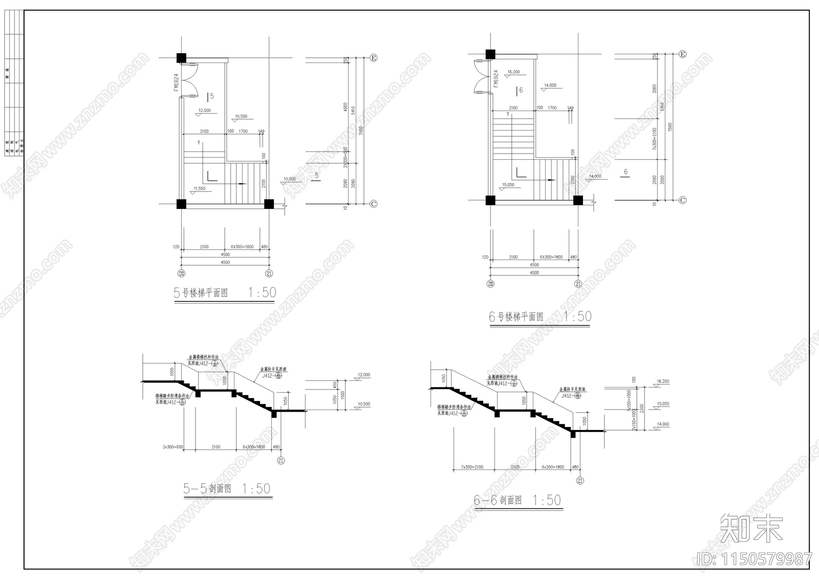 某教学楼建筑cad施工图下载【ID:1150579987】