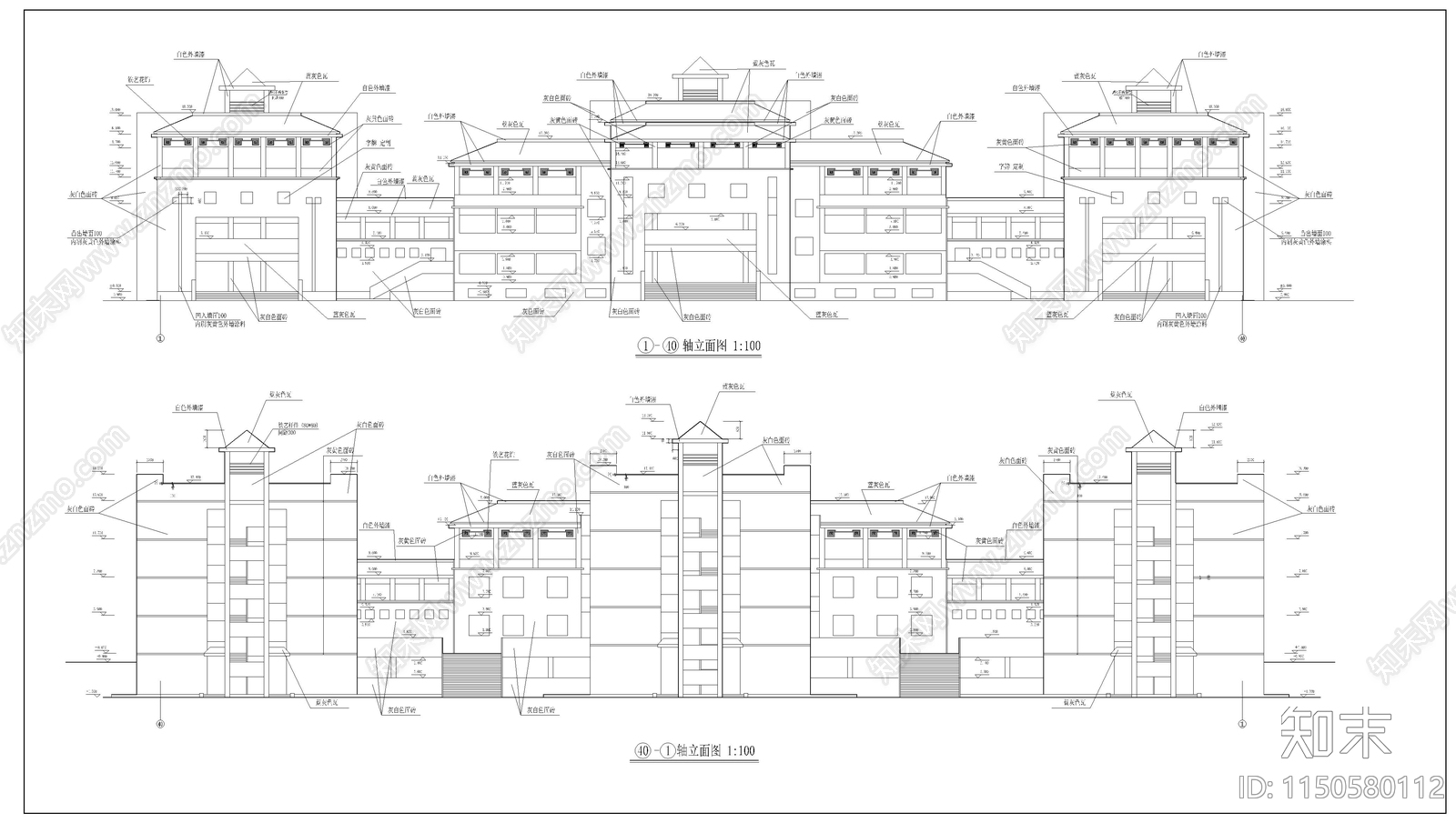 某教学楼建筑cad施工图下载【ID:1150580112】