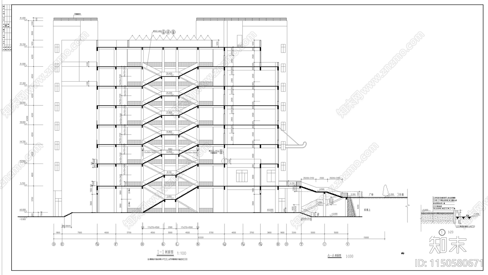 某教学楼建筑cad施工图下载【ID:1150580671】