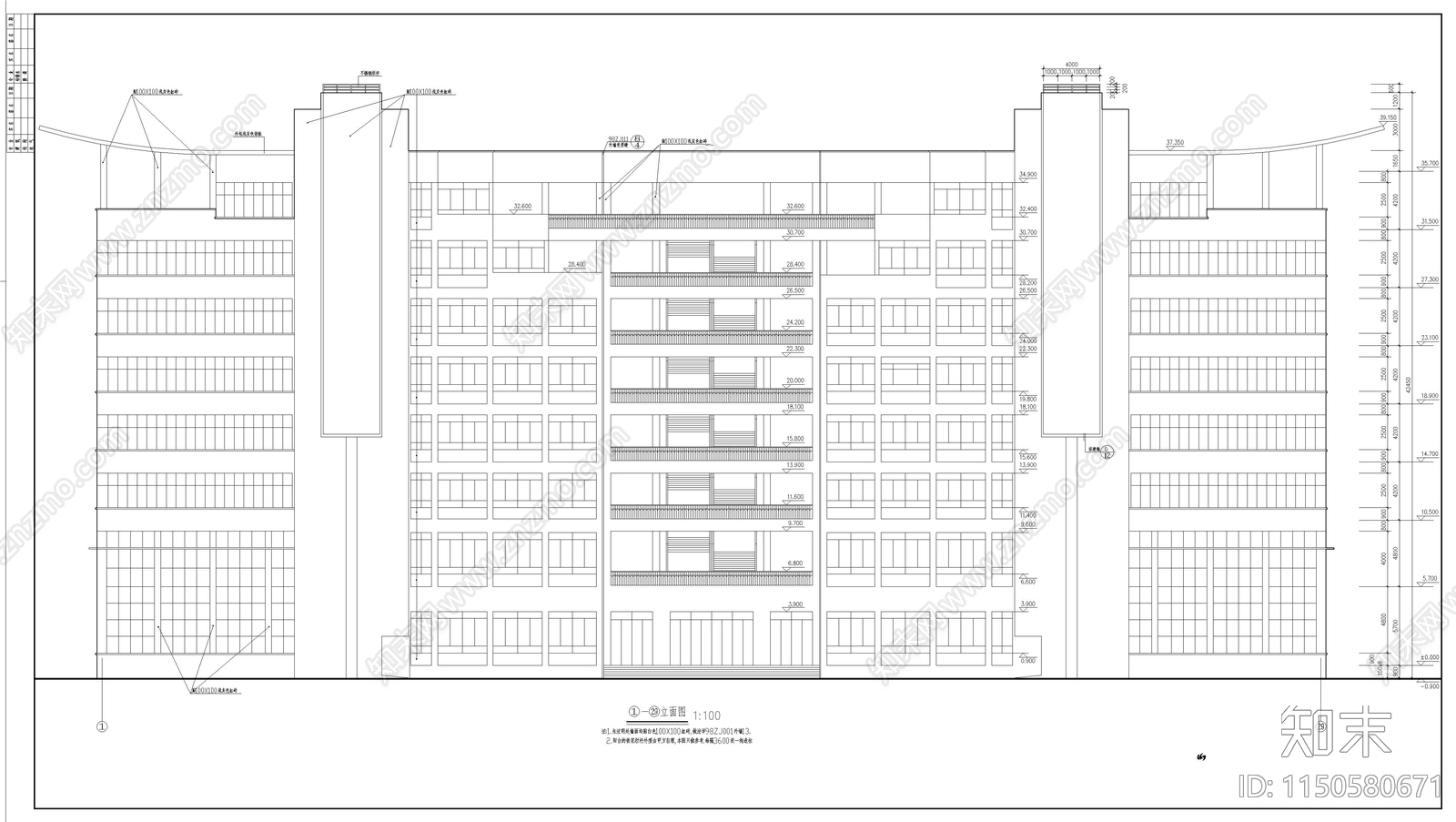 某教学楼建筑cad施工图下载【ID:1150580671】