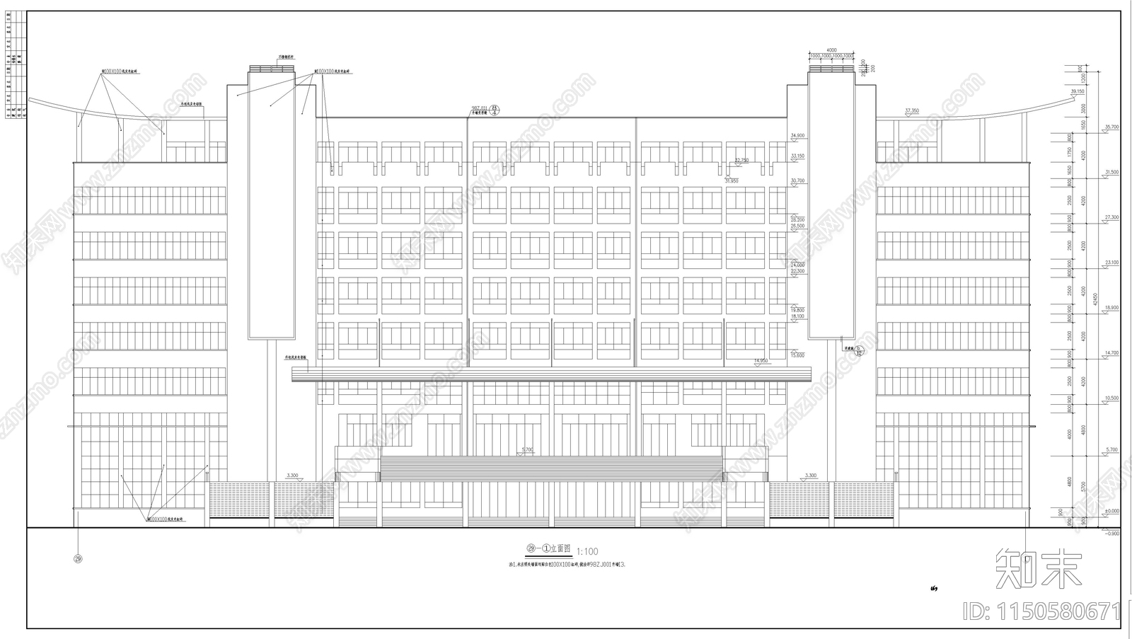 某教学楼建筑cad施工图下载【ID:1150580671】