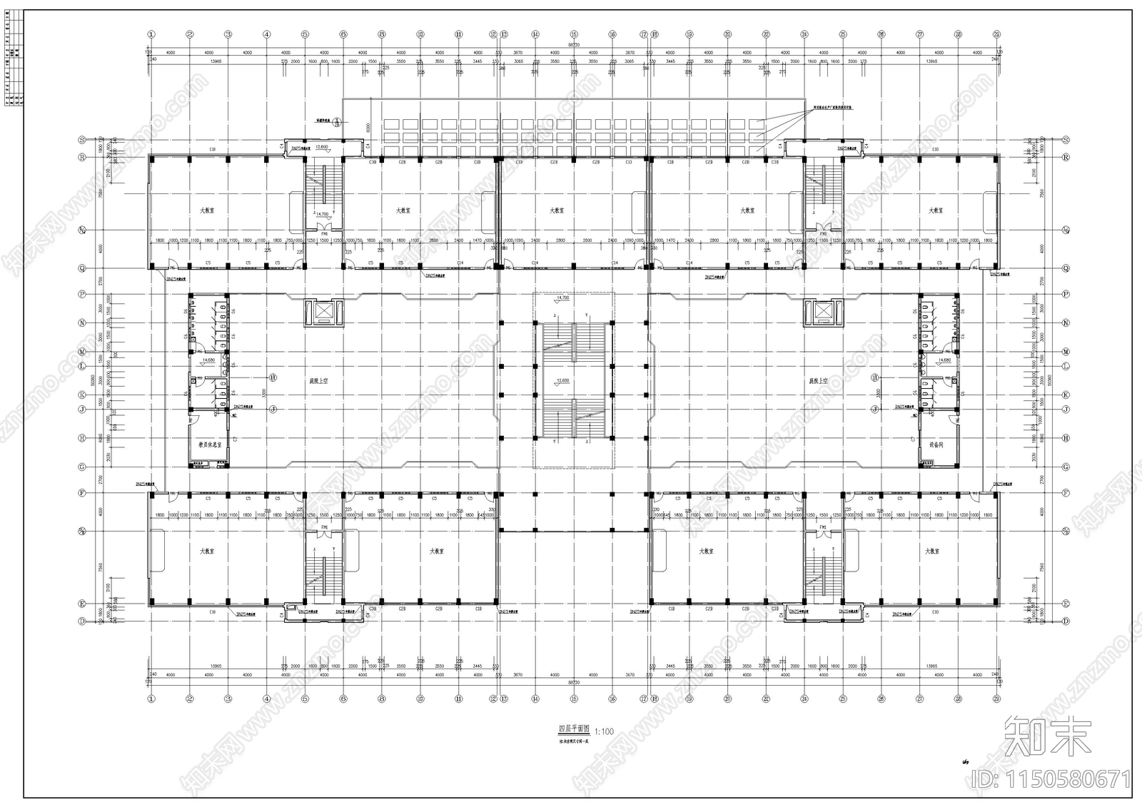 某教学楼建筑cad施工图下载【ID:1150580671】