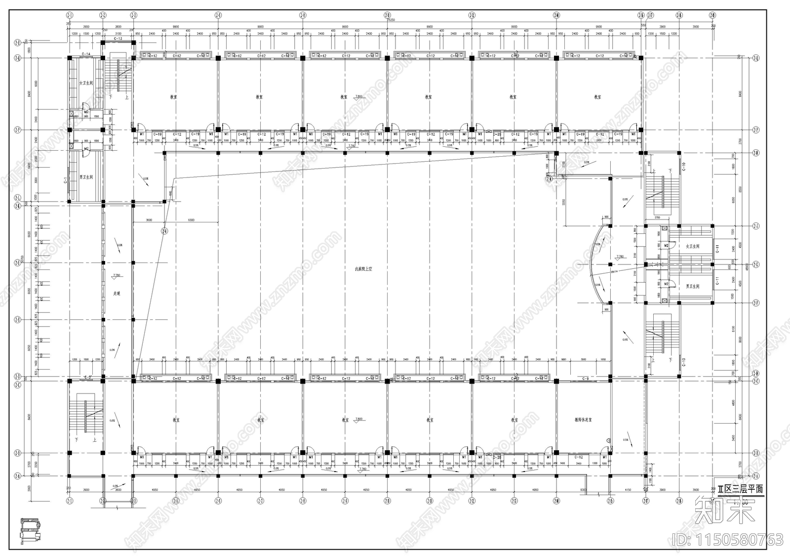 某教学楼建筑cad施工图下载【ID:1150580763】