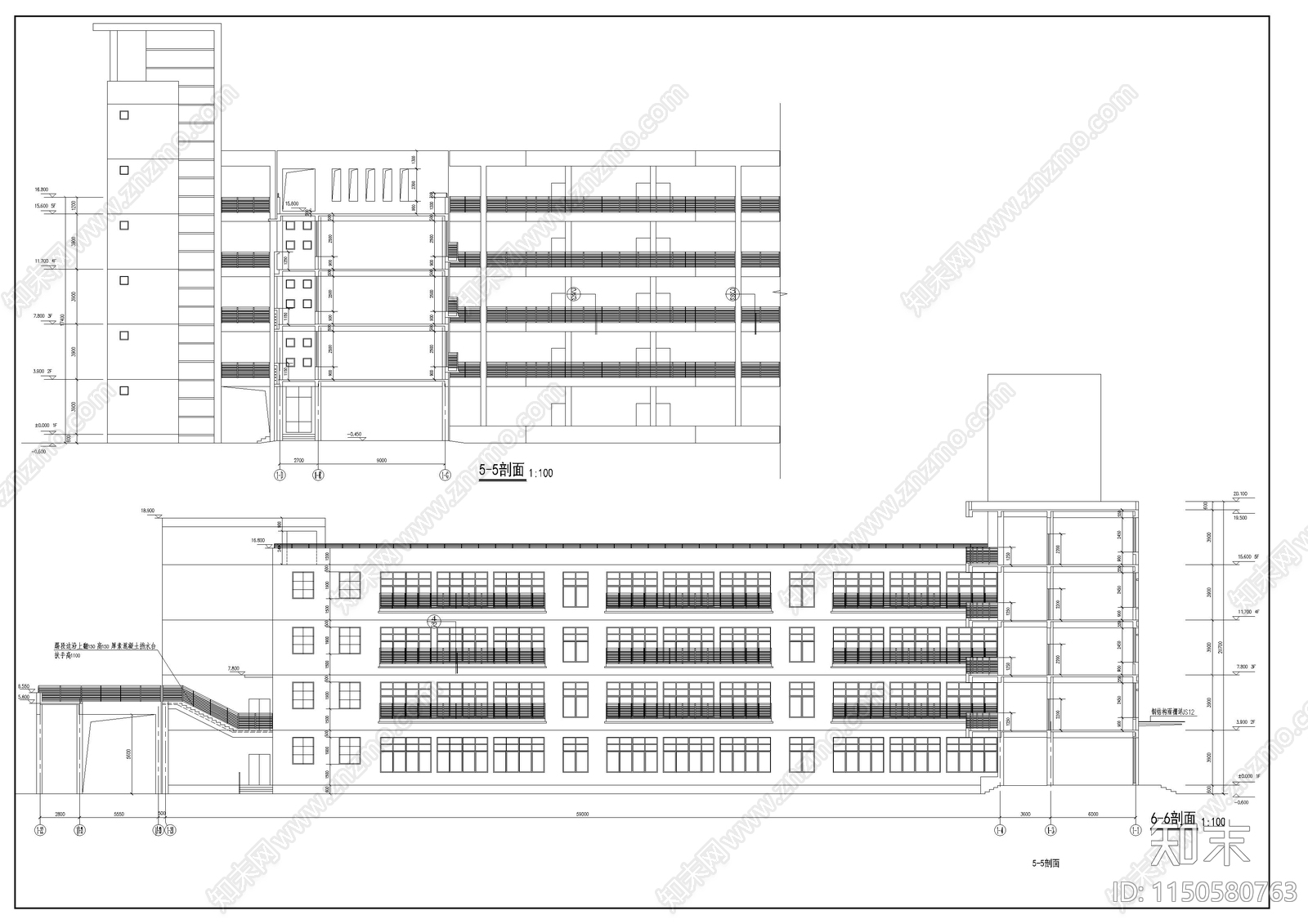 某教学楼建筑cad施工图下载【ID:1150580763】