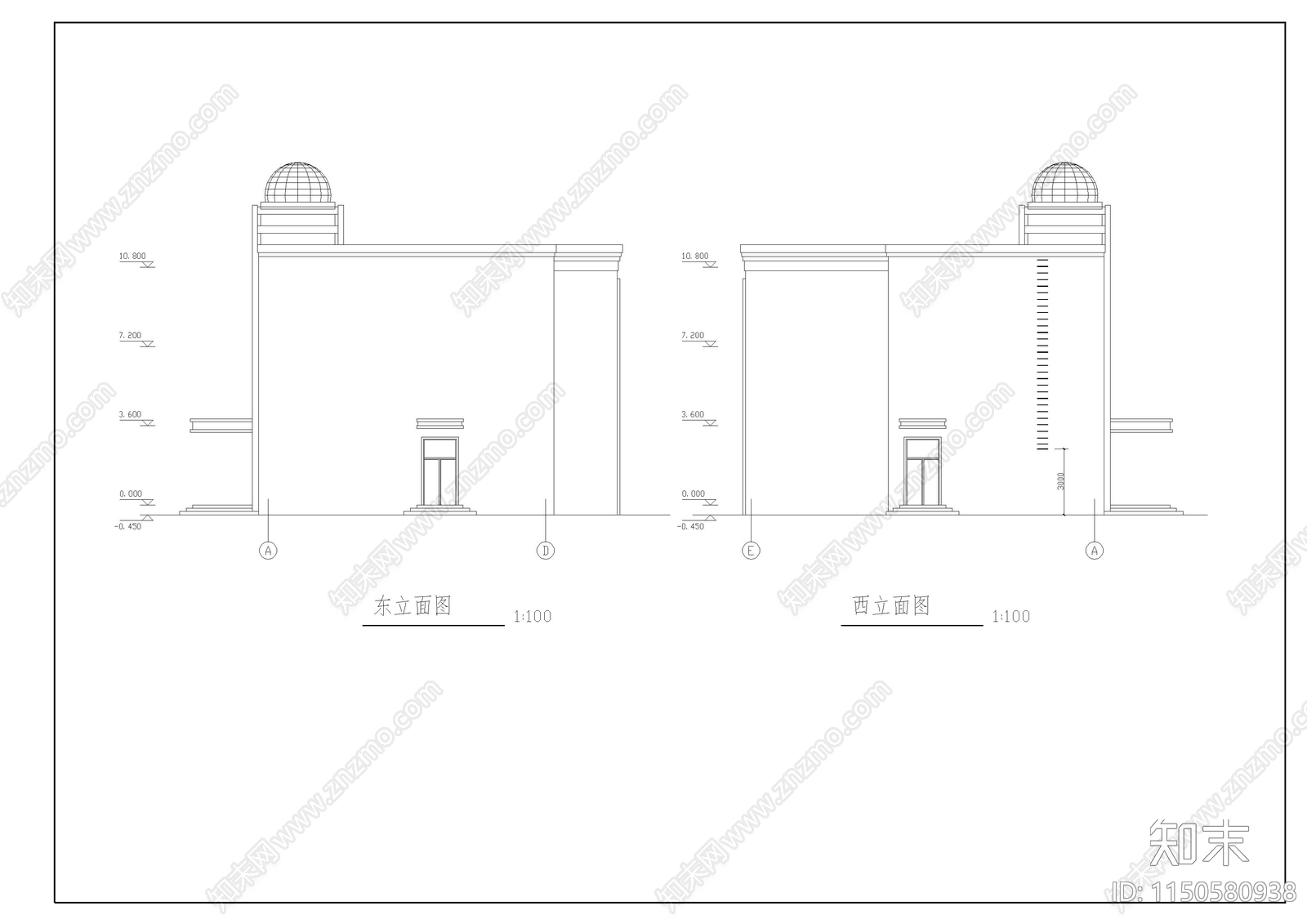 某农村小学教学楼建筑cad施工图下载【ID:1150580938】