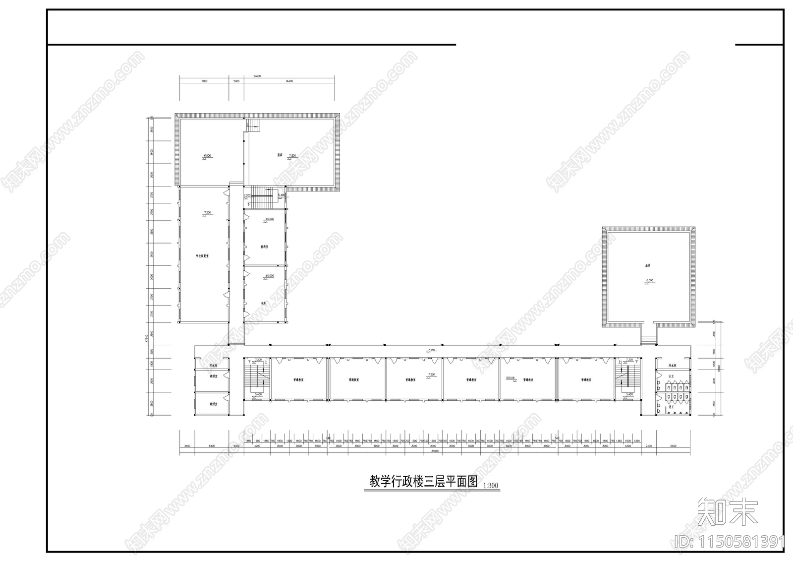 某农村中学建筑cad施工图下载【ID:1150581391】