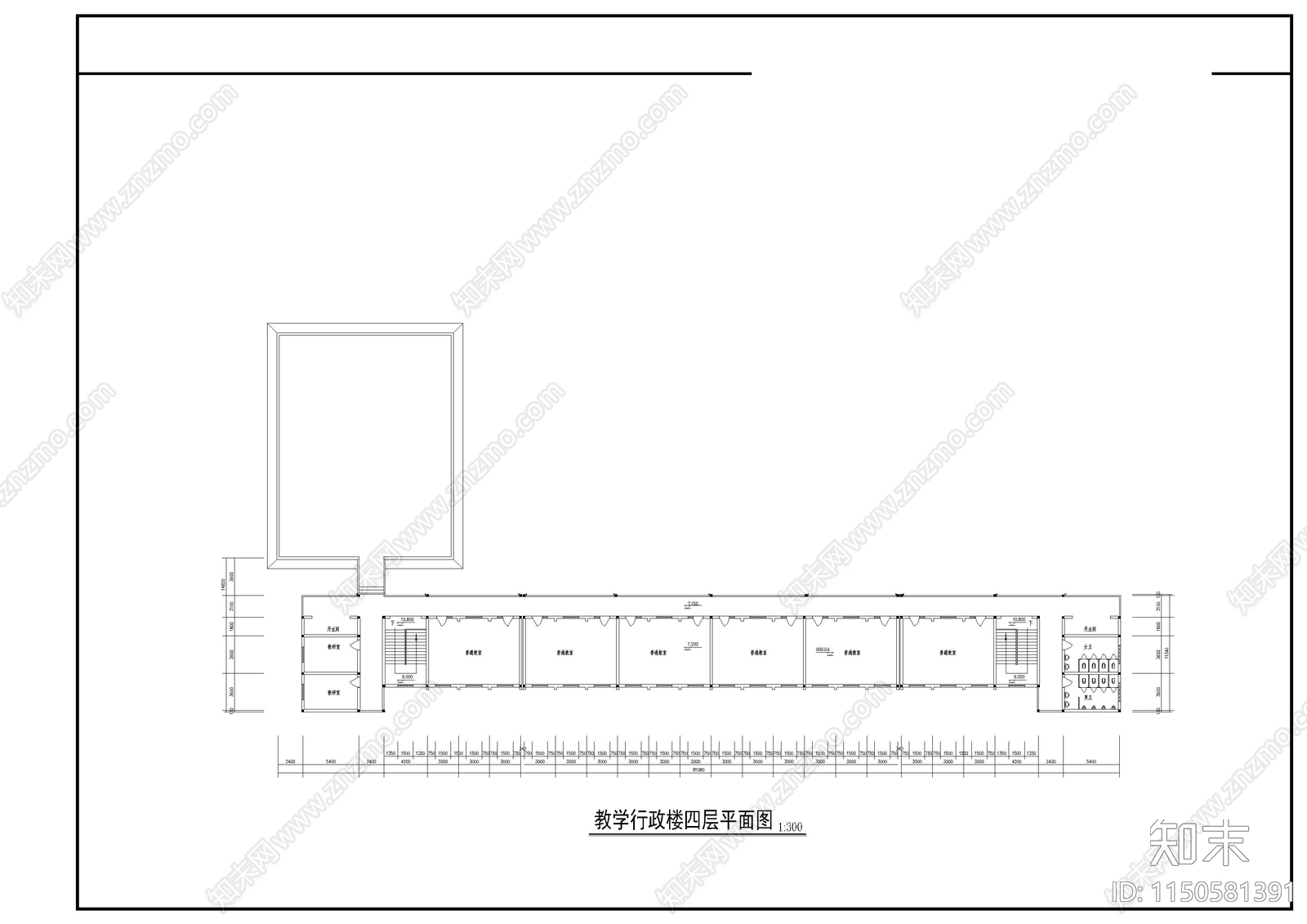 某农村中学建筑cad施工图下载【ID:1150581391】