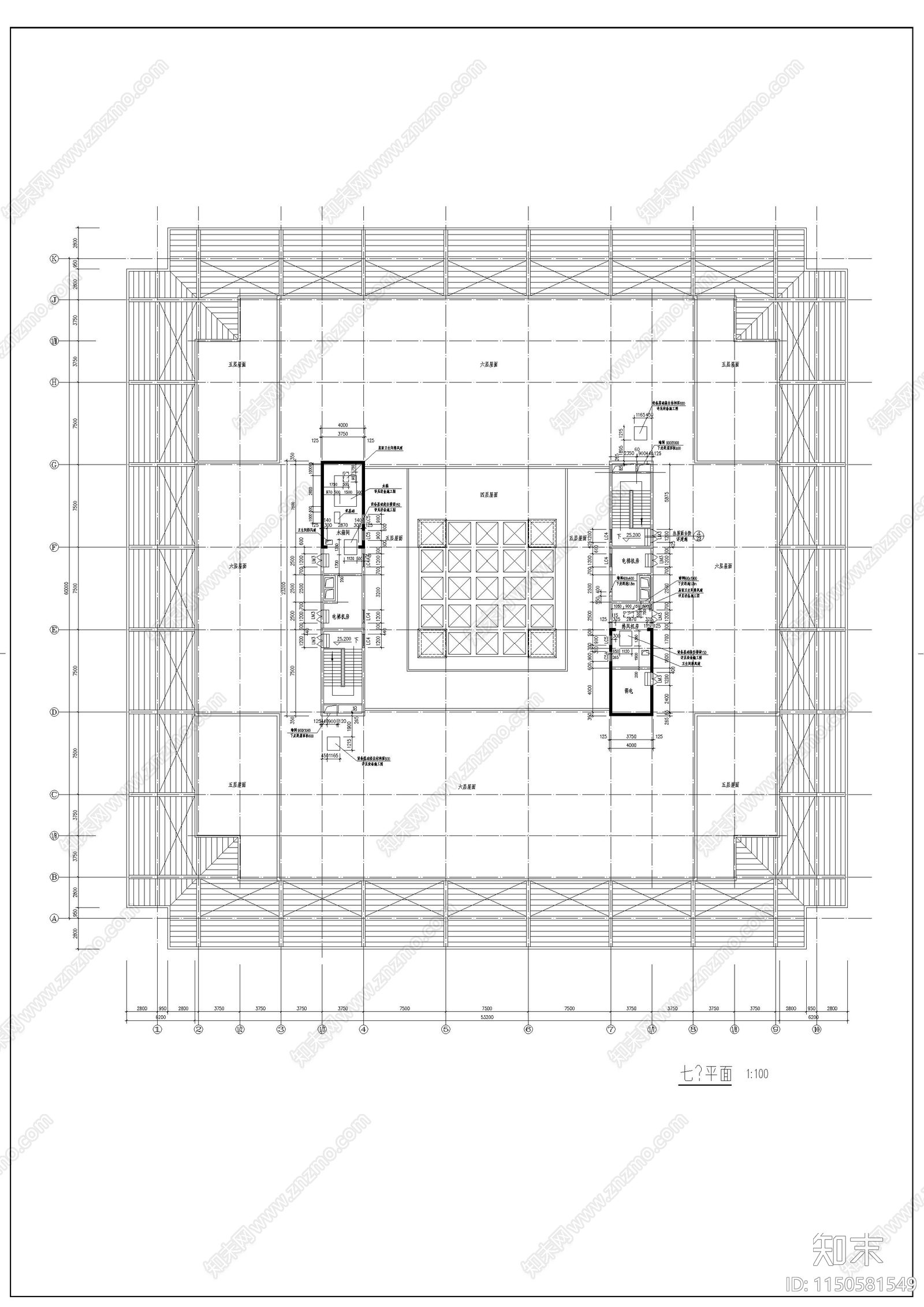 某师范学院图书馆建筑cad施工图下载【ID:1150581549】