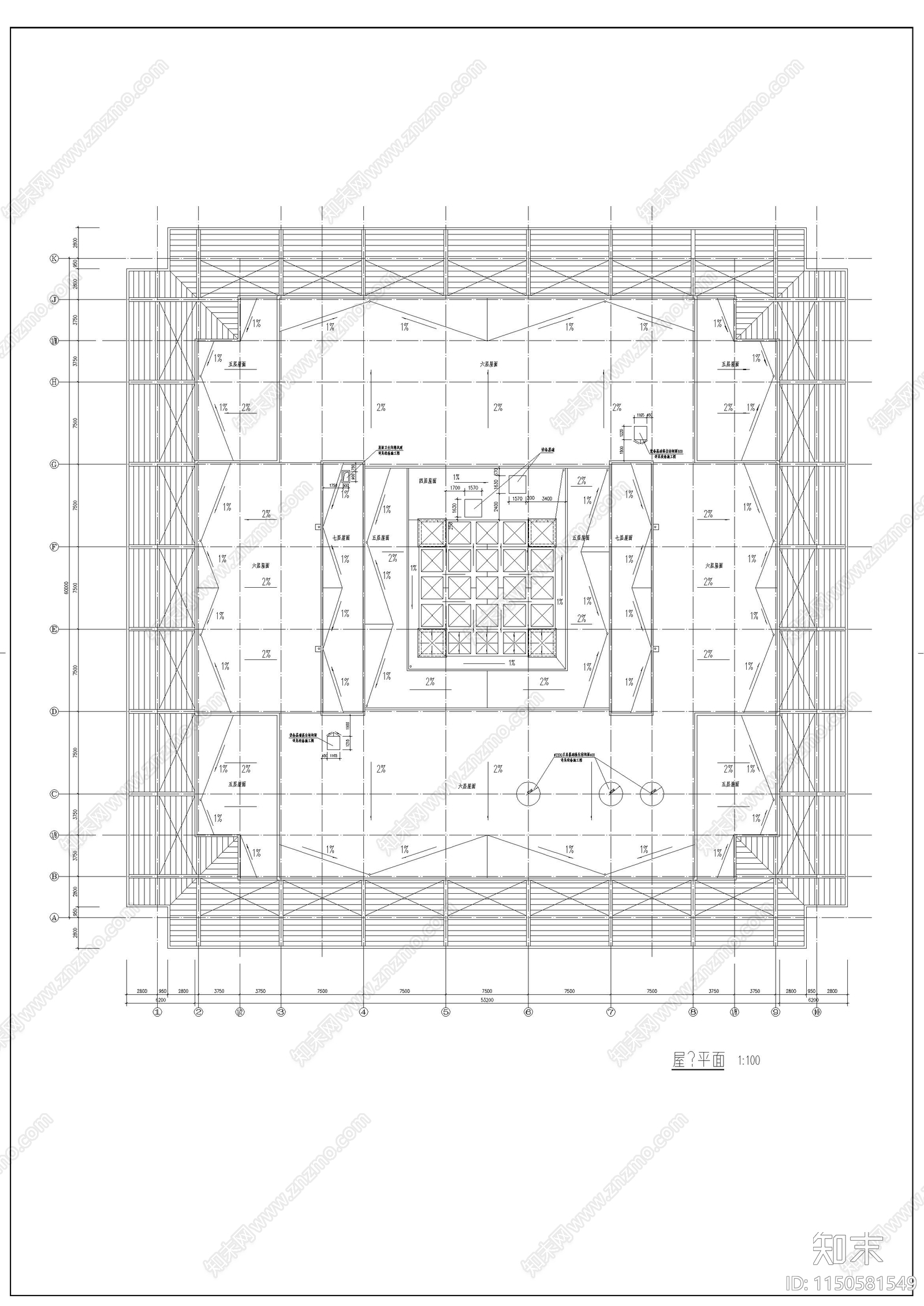 某师范学院图书馆建筑cad施工图下载【ID:1150581549】