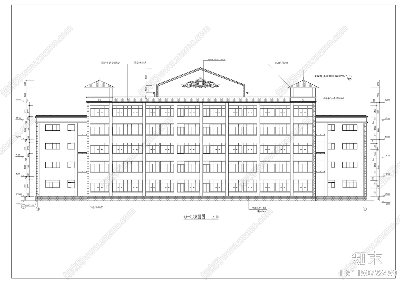 某卫生学校实验楼cad施工图下载【ID:1150722459】