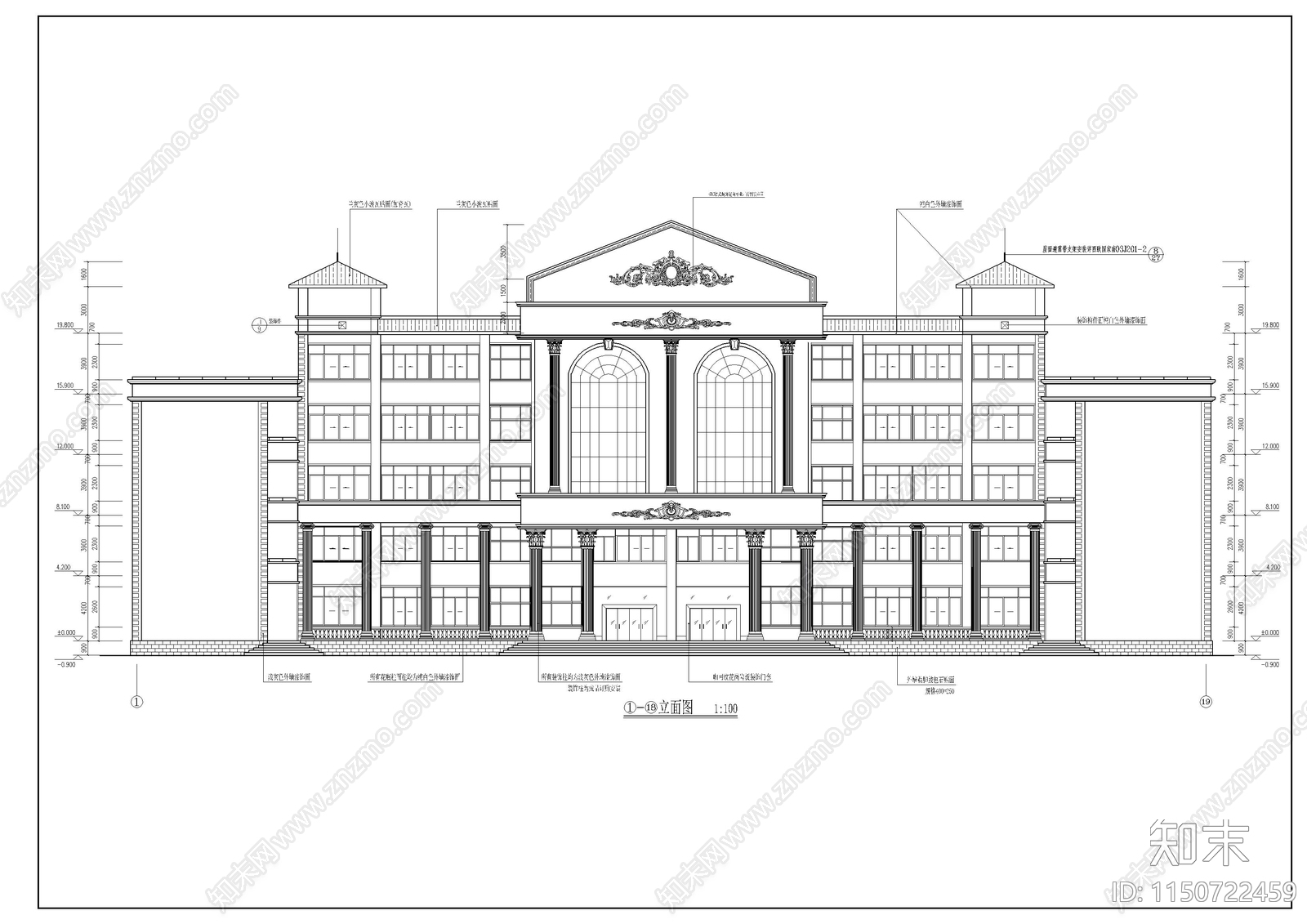 某卫生学校实验楼cad施工图下载【ID:1150722459】