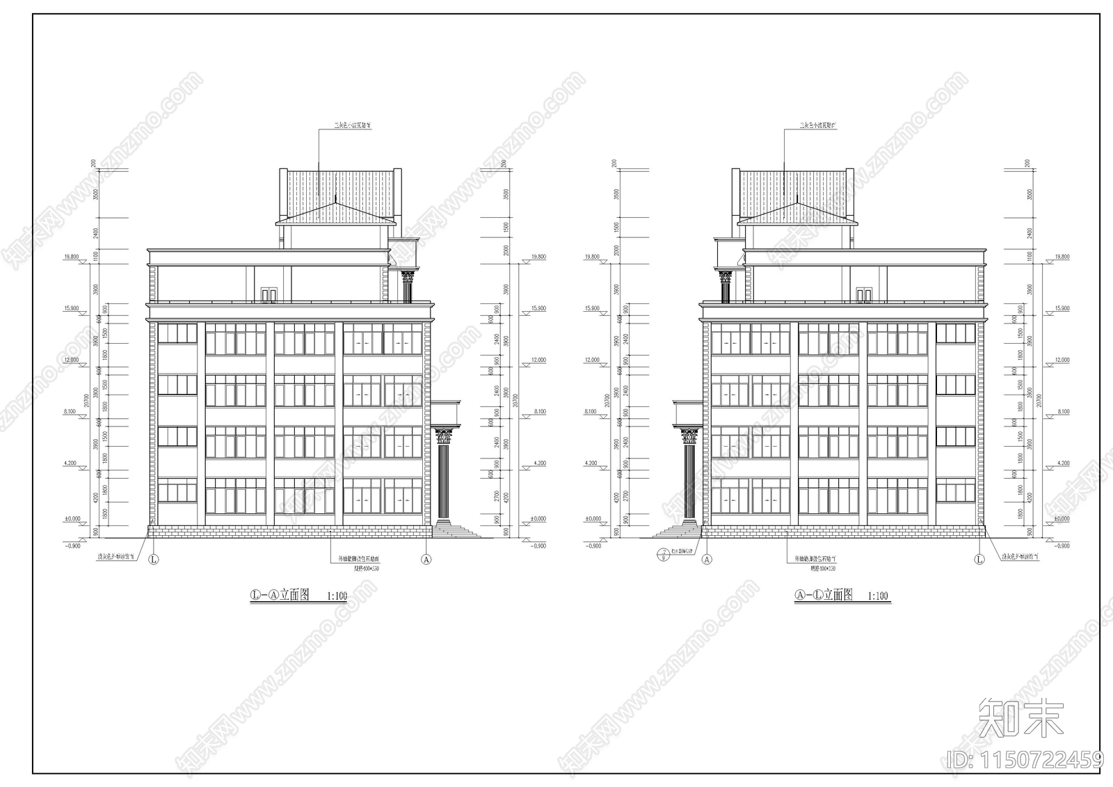 某卫生学校实验楼cad施工图下载【ID:1150722459】