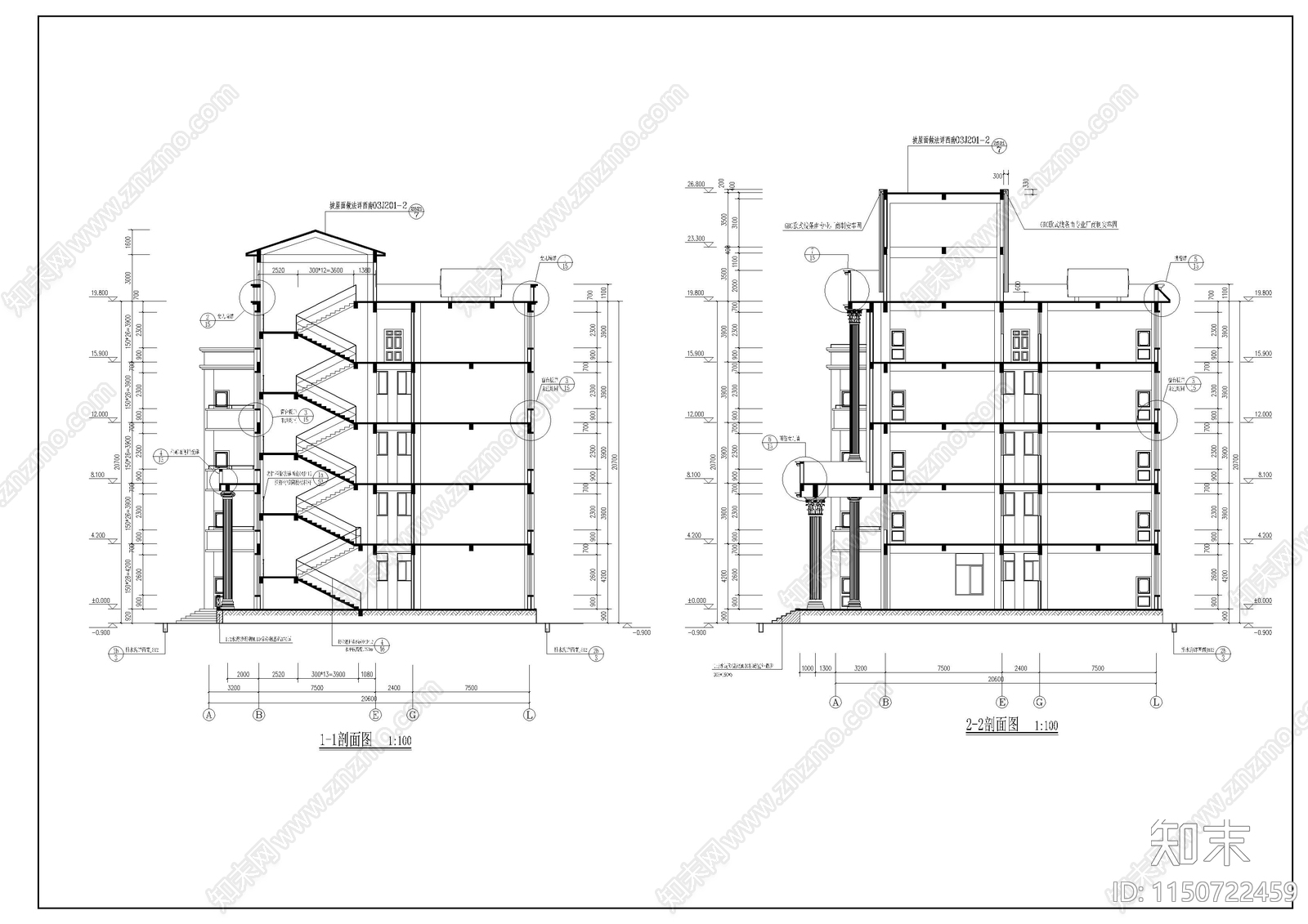 某卫生学校实验楼cad施工图下载【ID:1150722459】