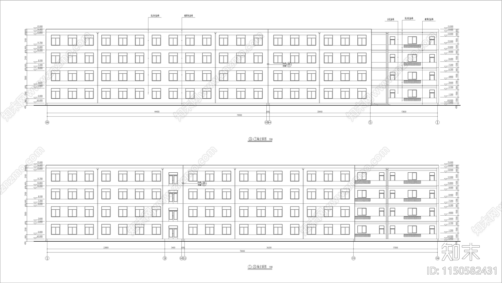 某县高中教学楼建筑cad施工图下载【ID:1150582431】