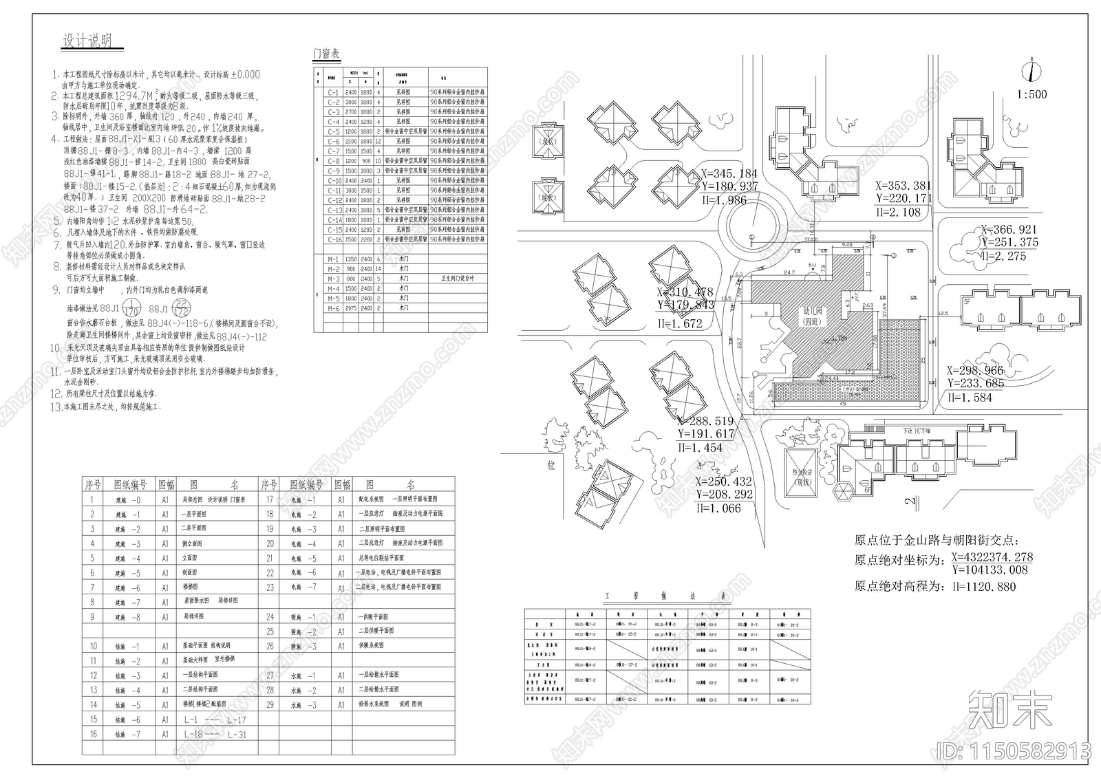 某小区幼儿园建筑施工图下载【ID:1150582913】