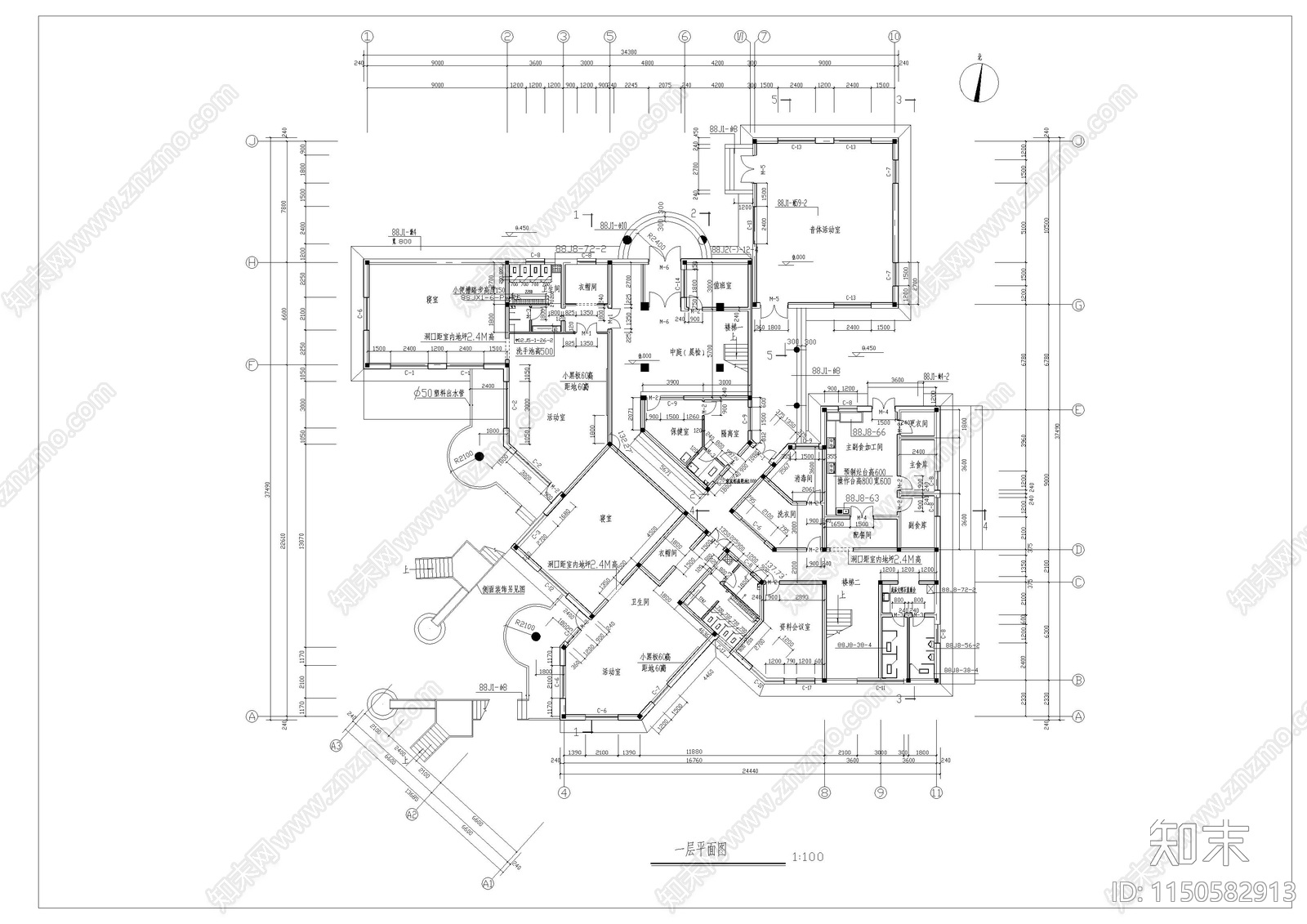 某小区幼儿园建筑施工图下载【ID:1150582913】