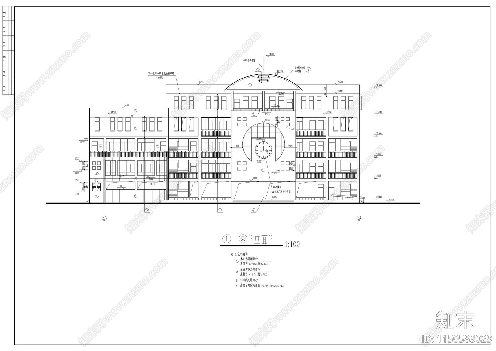 某小学多功能教学楼建筑cad施工图下载【ID:1150583029】