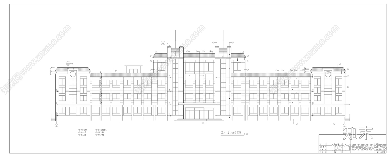 某小学教学楼建筑cad施工图下载【ID:1150583475】