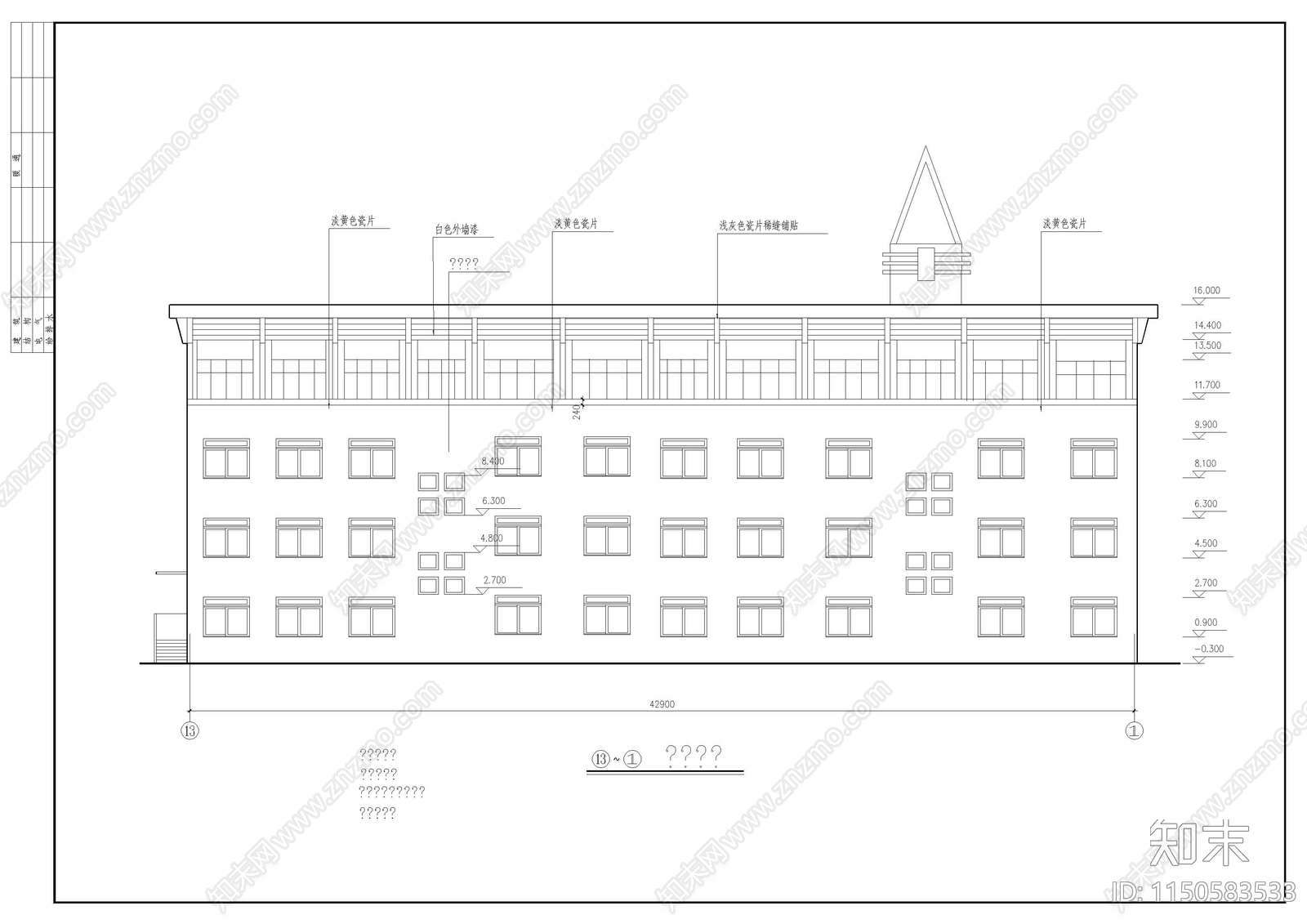 某小学教学楼建筑cad施工图下载【ID:1150583533】