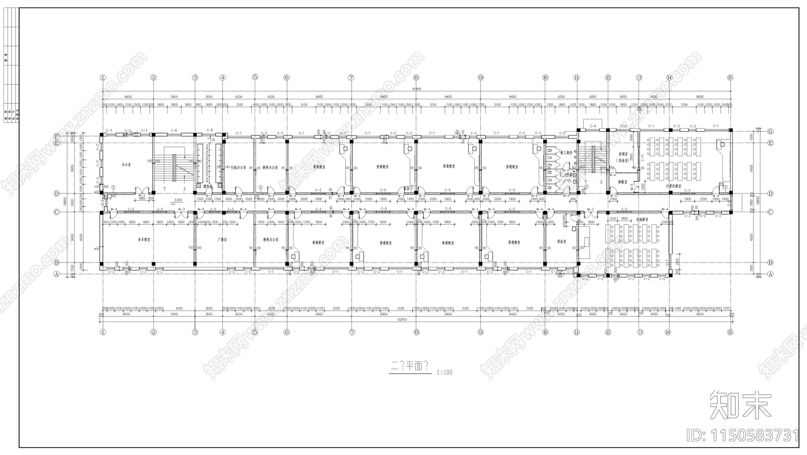 某小学教学楼建筑cad施工图下载【ID:1150583731】