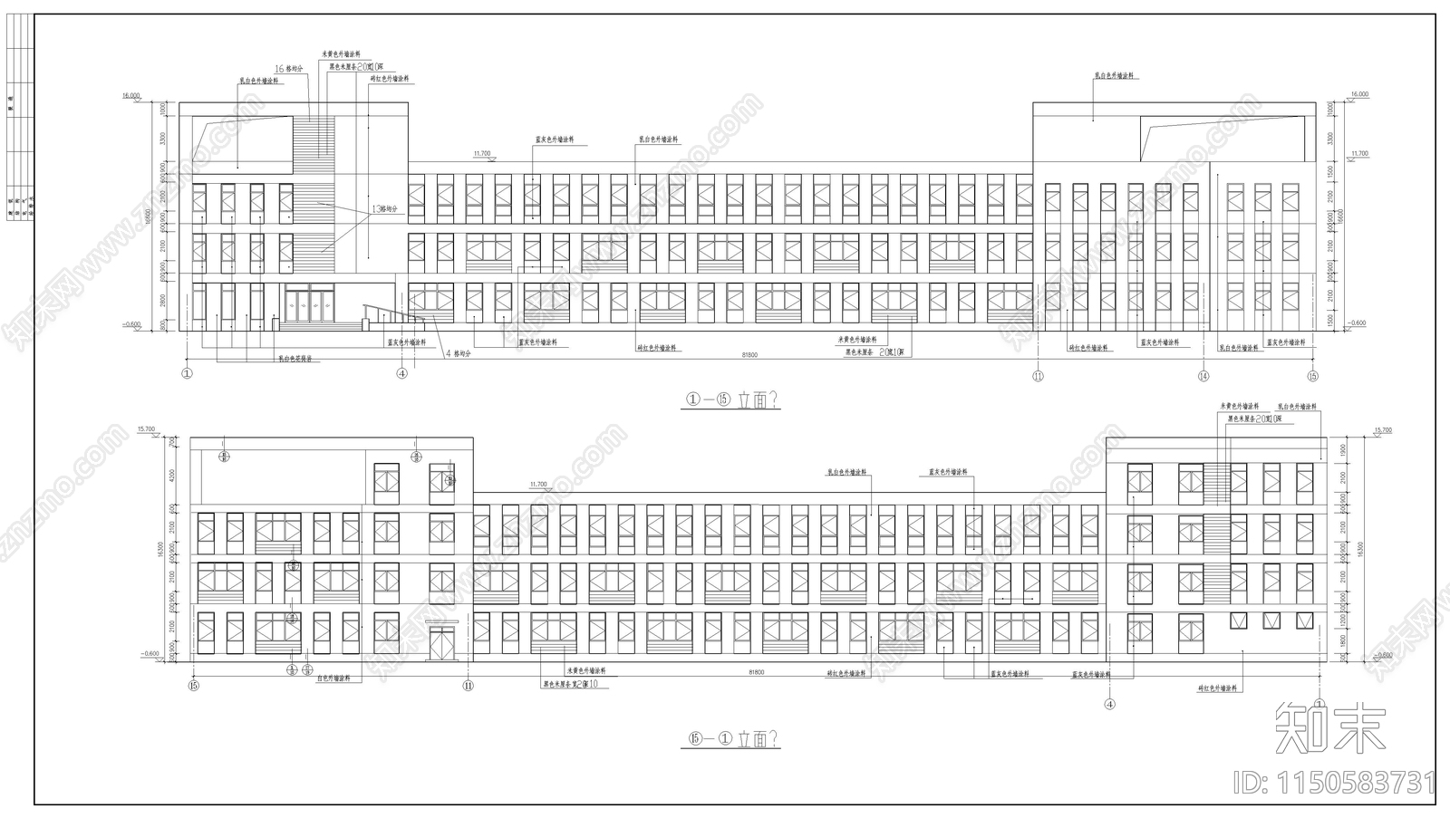 某小学教学楼建筑cad施工图下载【ID:1150583731】