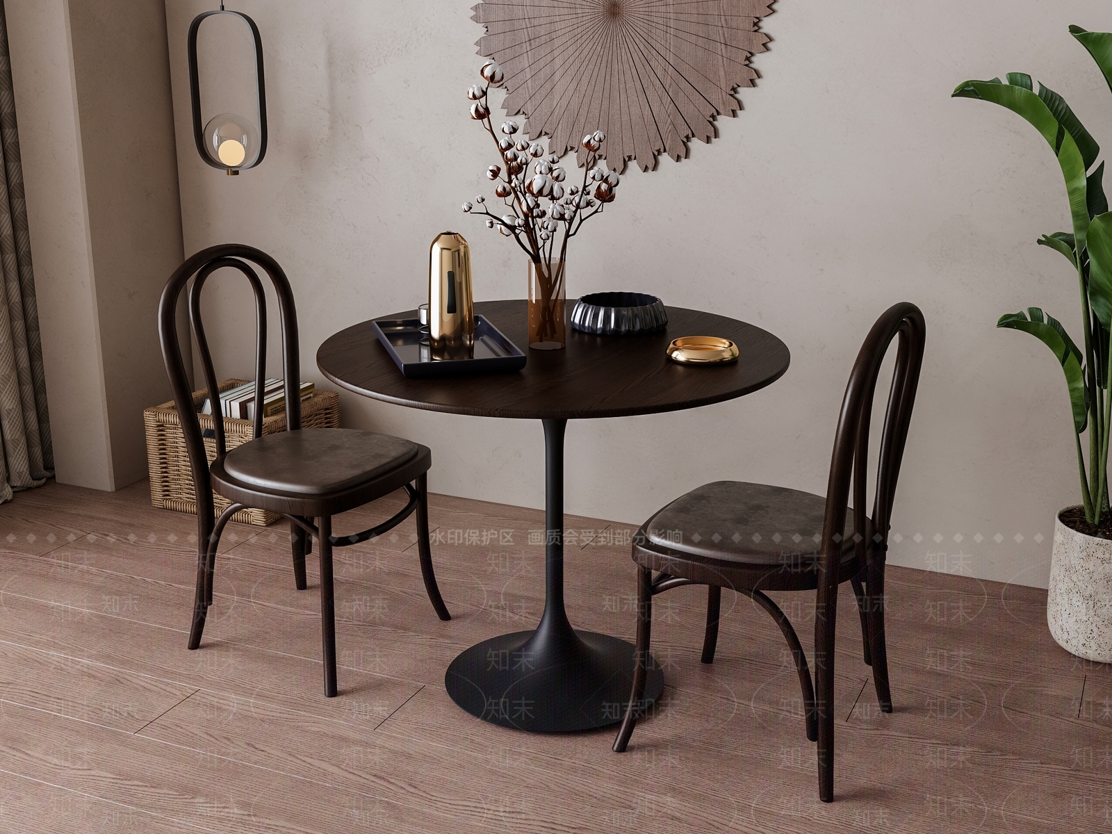 美式休闲桌椅组合3D模型下载【ID:1150585669】