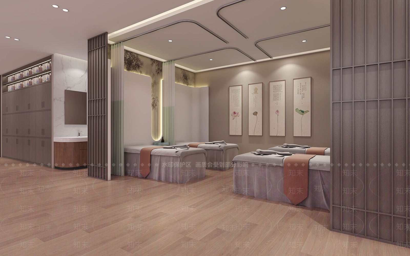 新中式美容SPA3D模型下载【ID:1150590027】