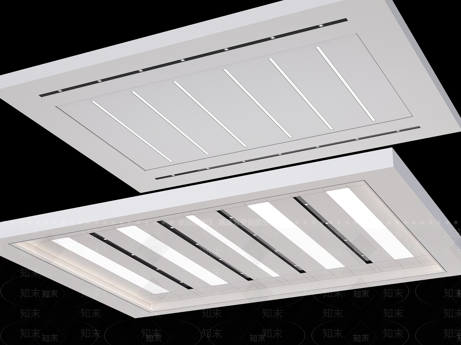 现代会议室吊顶SU模型下载【ID:1150589643】