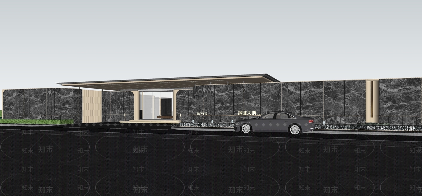 现代示范区门头SU模型下载【ID:1150590954】