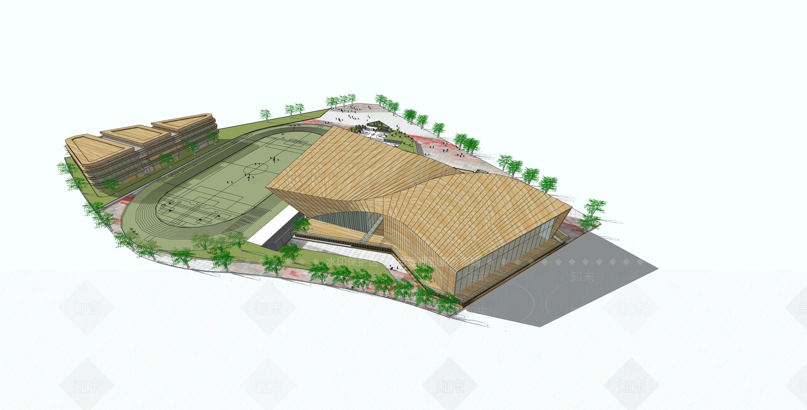 现代风格学校展厅SU模型下载【ID:1150590909】
