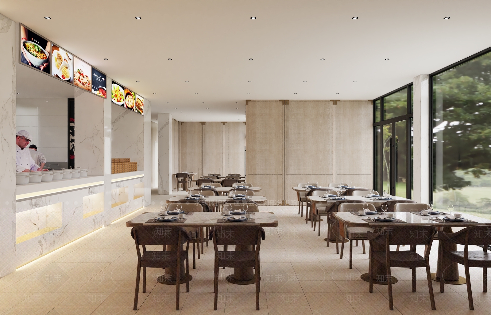 现代自助餐厅3D模型下载【ID:1150594054】