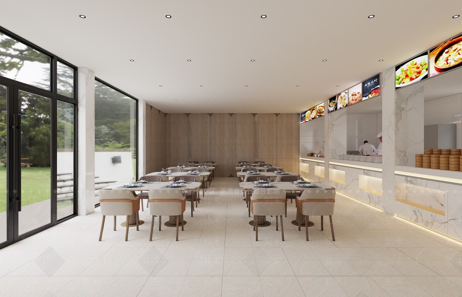 现代自助餐厅3D模型下载【ID:1150594054】