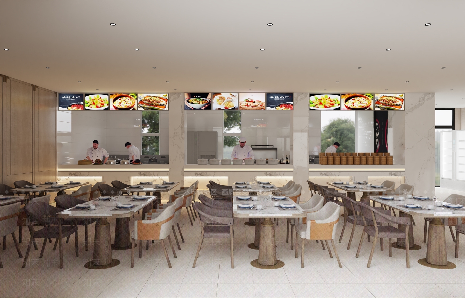 现代自助餐厅3D模型下载【ID:1150594054】