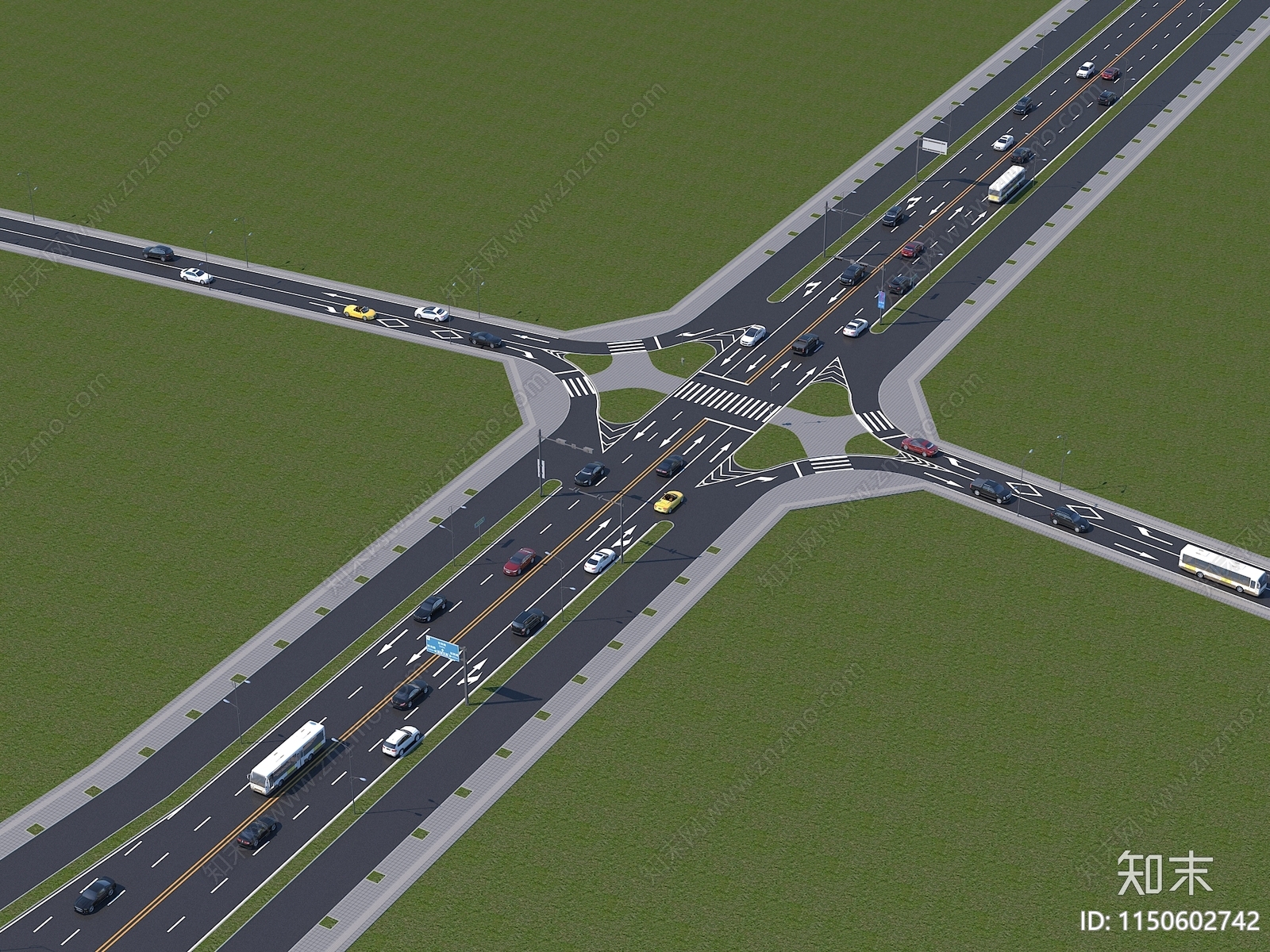 现代道路3D模型下载【ID:1150602742】