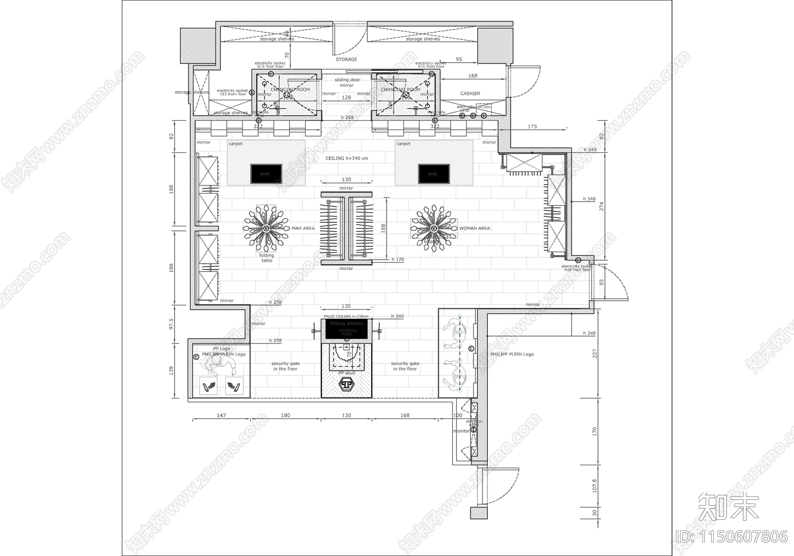 德国潮牌PHILIPPcad施工图下载【ID:1150607806】