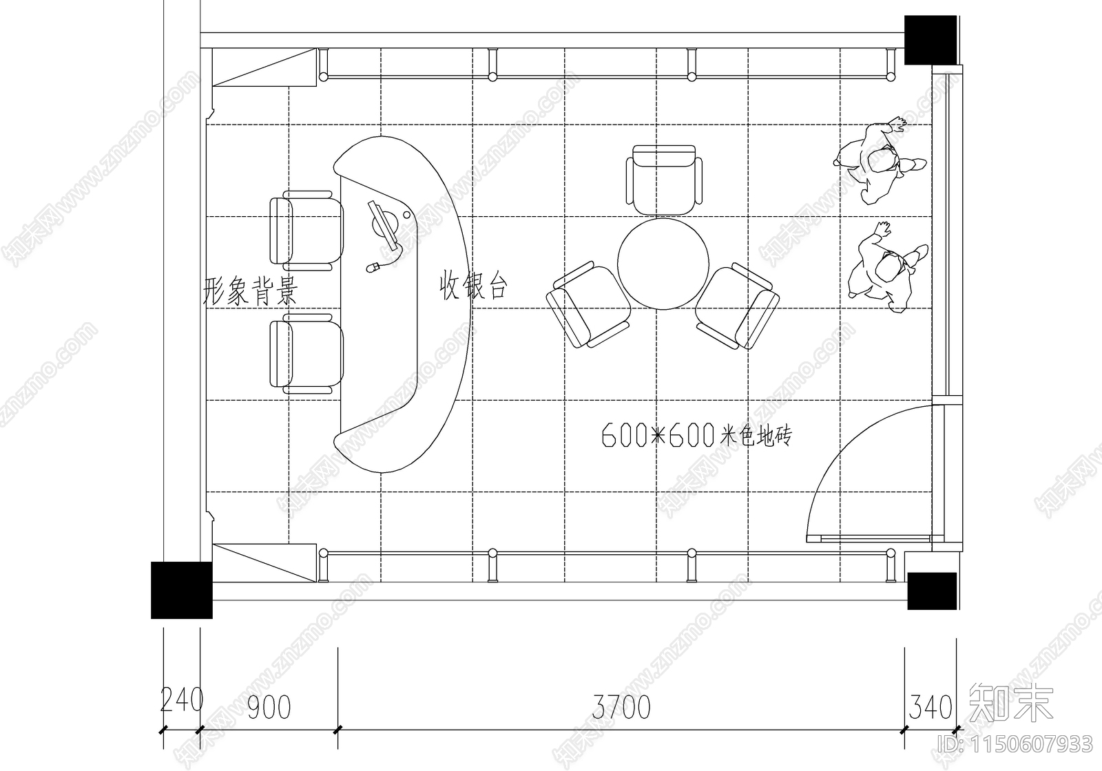 布衣纺店面设计cad施工图下载【ID:1150607933】