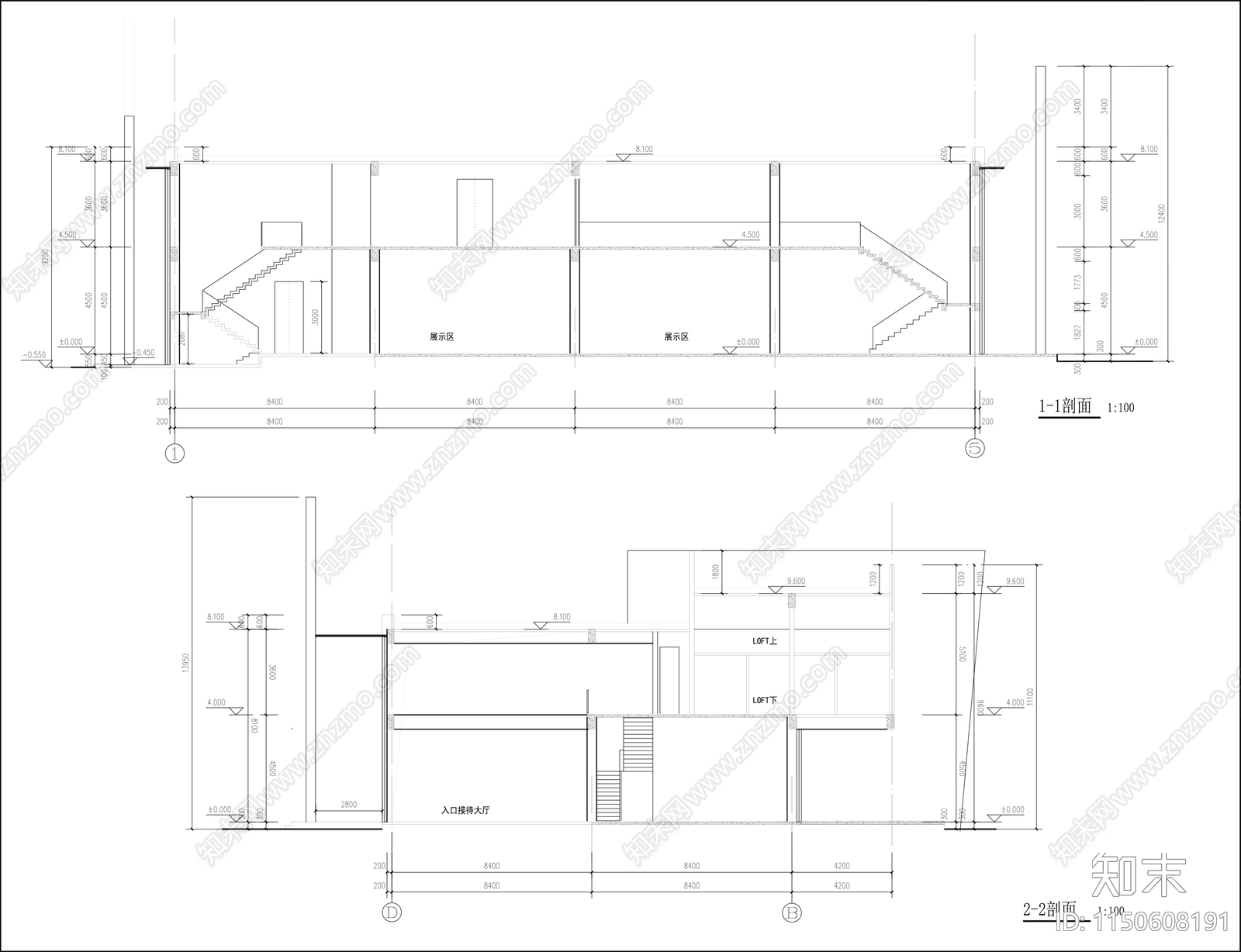 售楼平立剖图纸cad施工图下载【ID:1150608191】