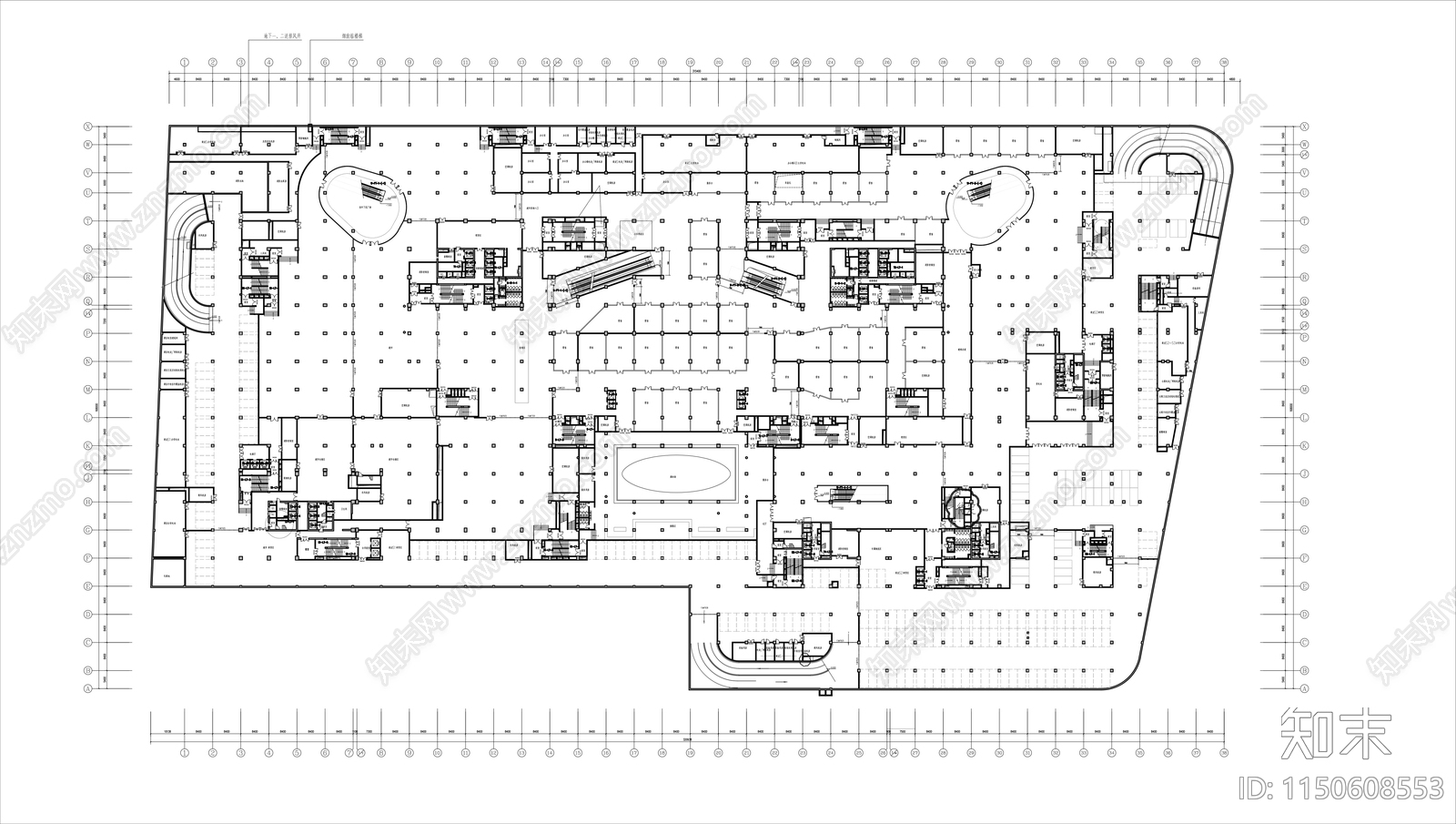 商业MALL平面图cad施工图下载【ID:1150608553】