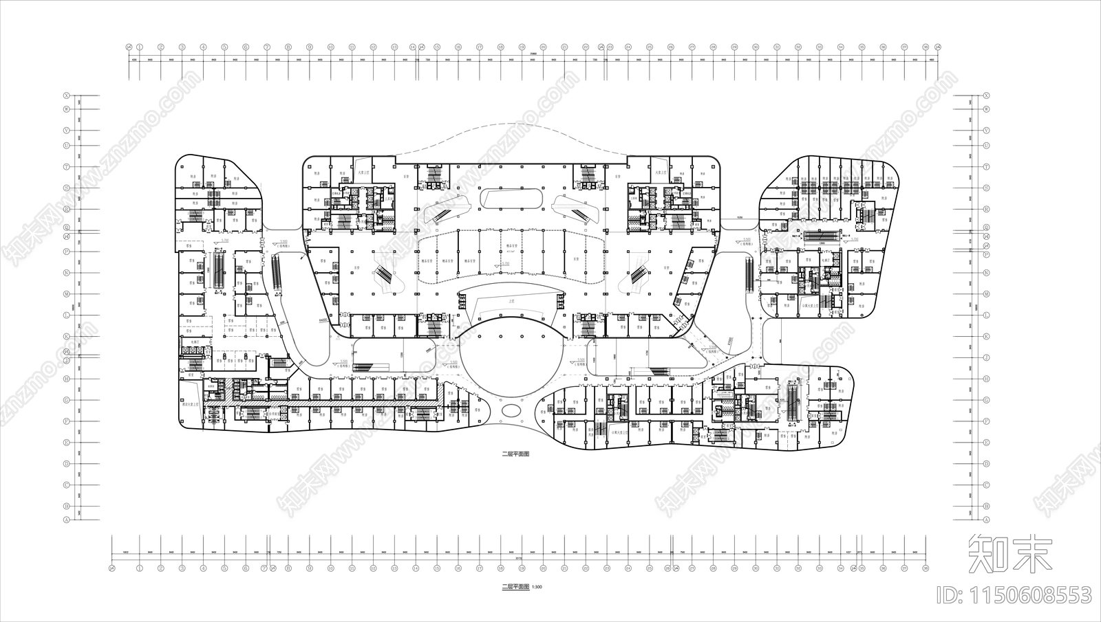 商业MALL平面图cad施工图下载【ID:1150608553】