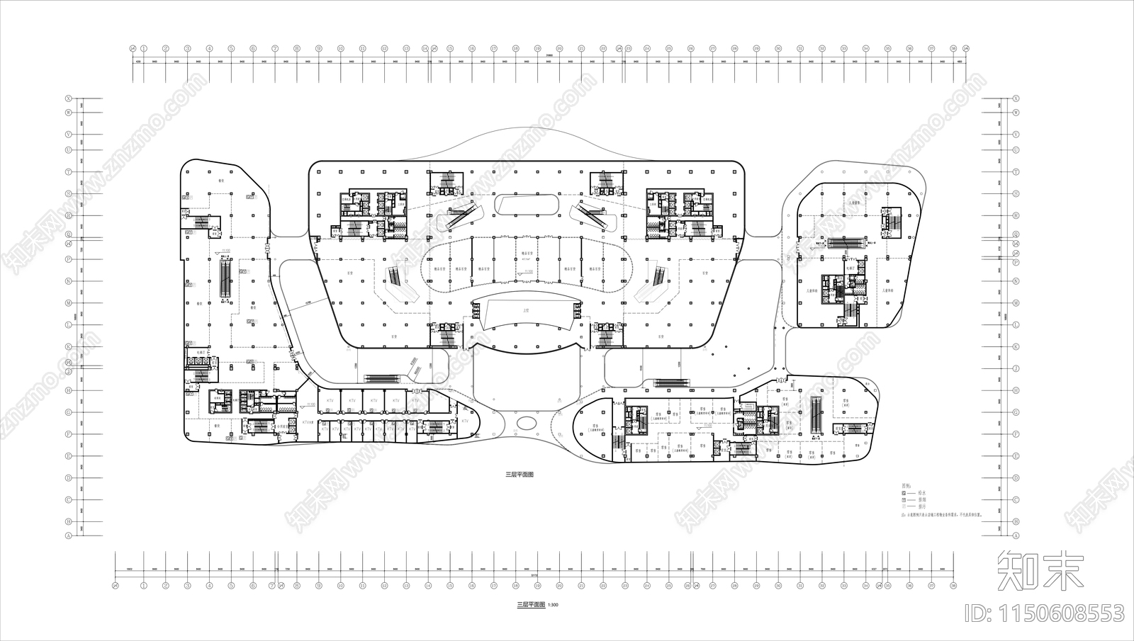 商业MALL平面图cad施工图下载【ID:1150608553】