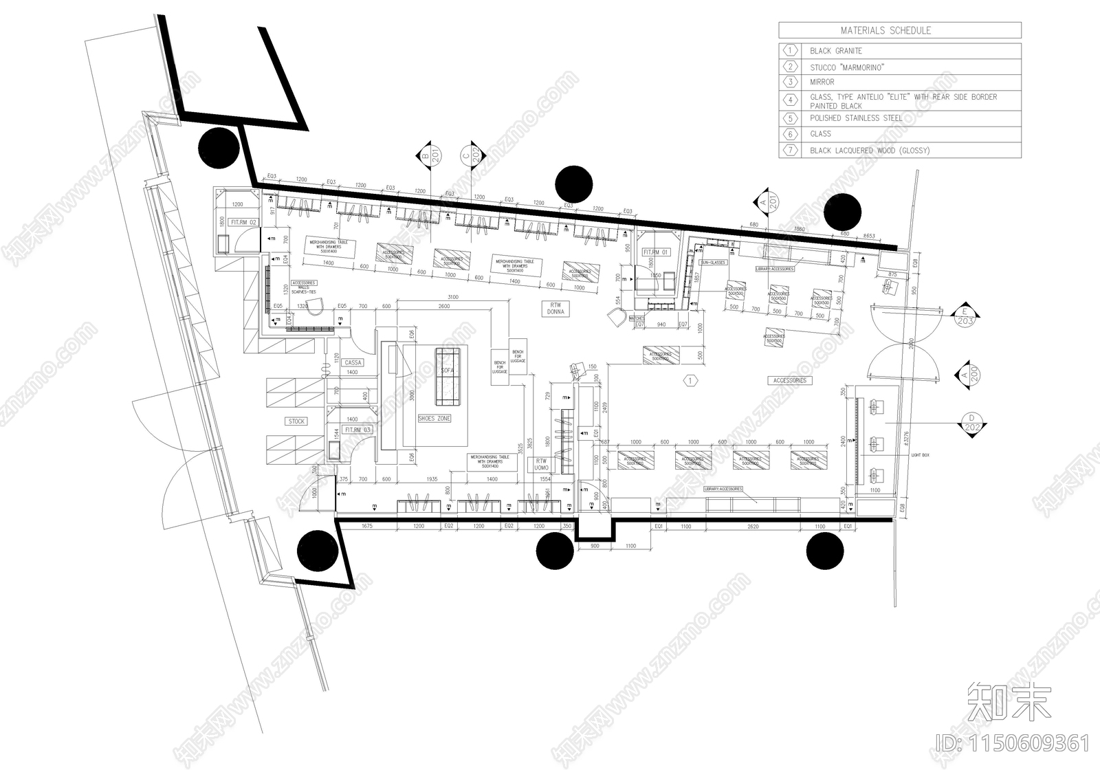 20套服装店设计cad施工图下载【ID:1150609361】